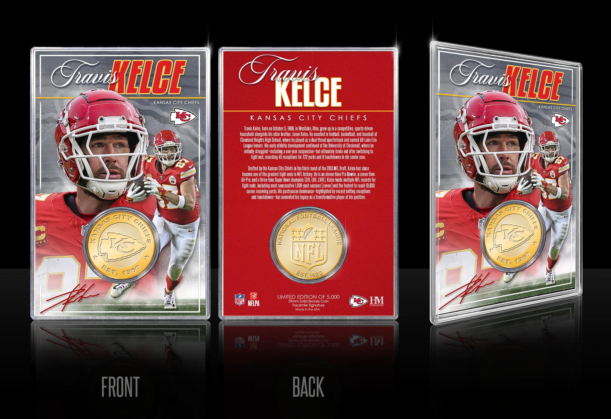 Travis Kelce Kansas City Chiefs Bronze Coin Card