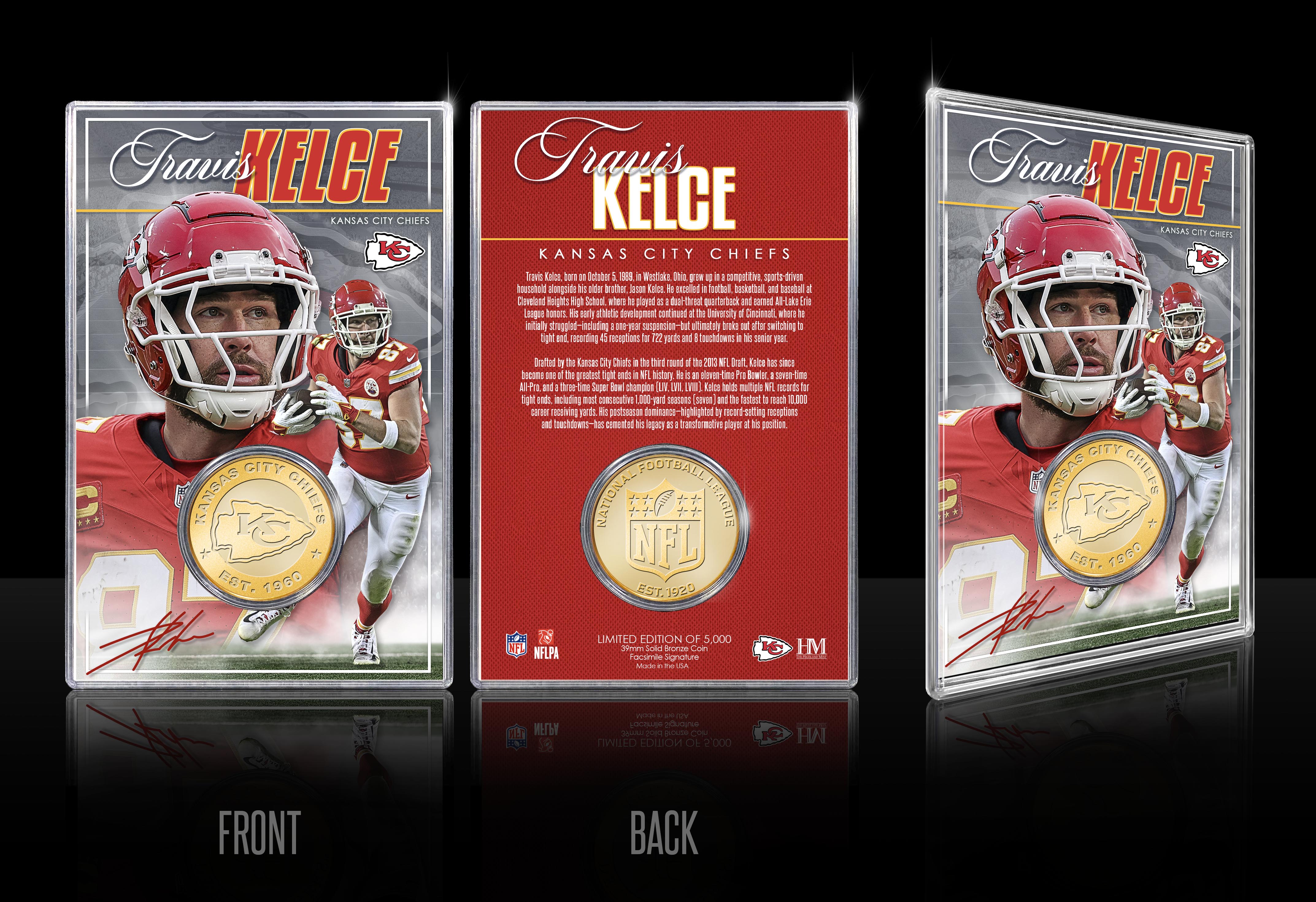 Travis Kelce Kansas City Chiefs Bronze Coin Card