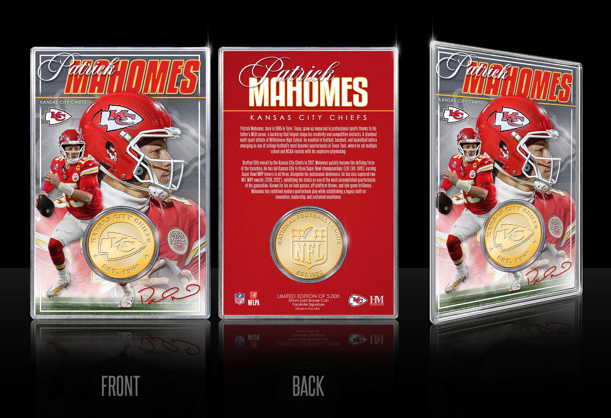 Patrick Mahomes Kansas City Chiefs Bronze Coin Card