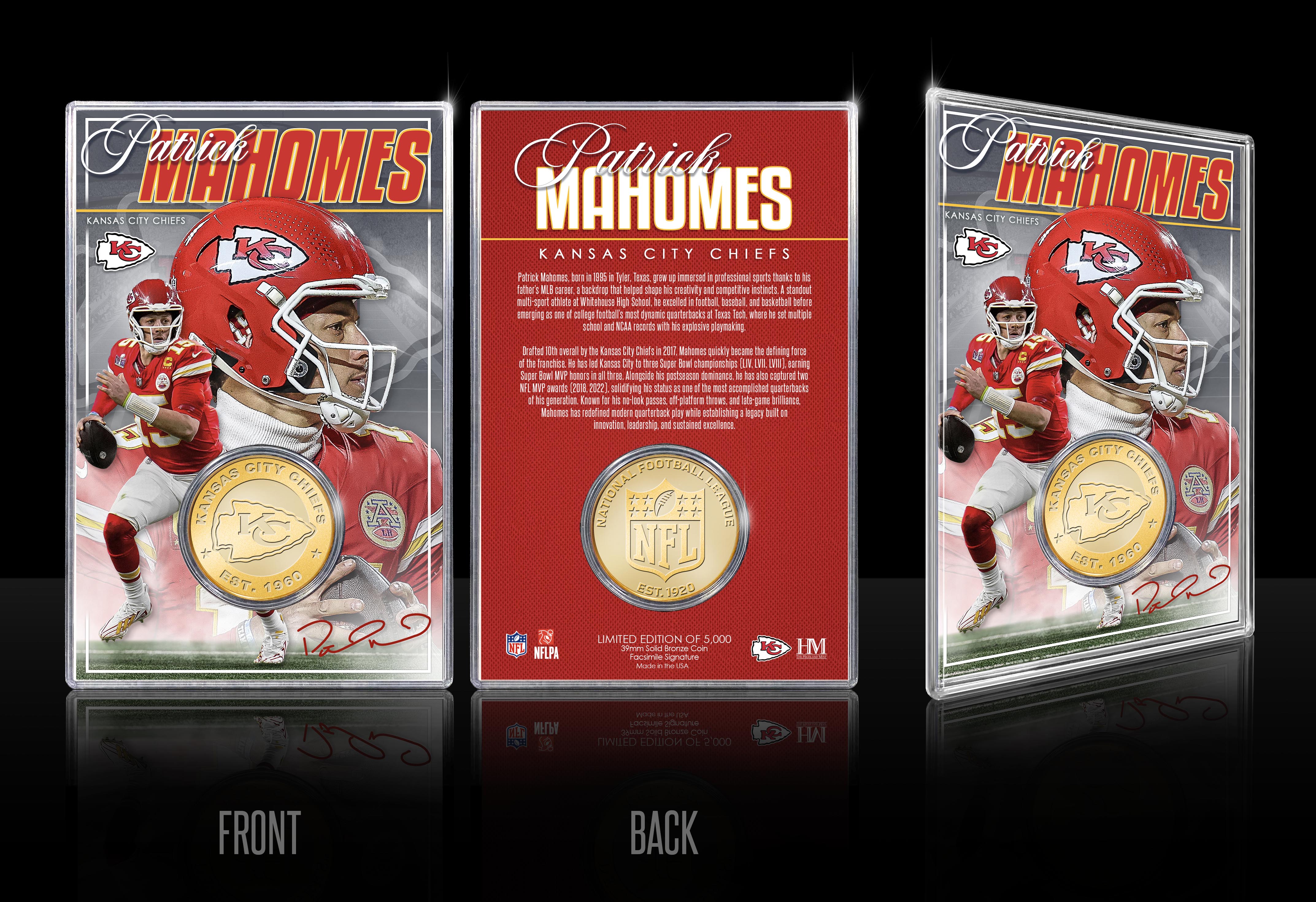 Patrick Mahomes Kansas City Chiefs Bronze Coin Card
