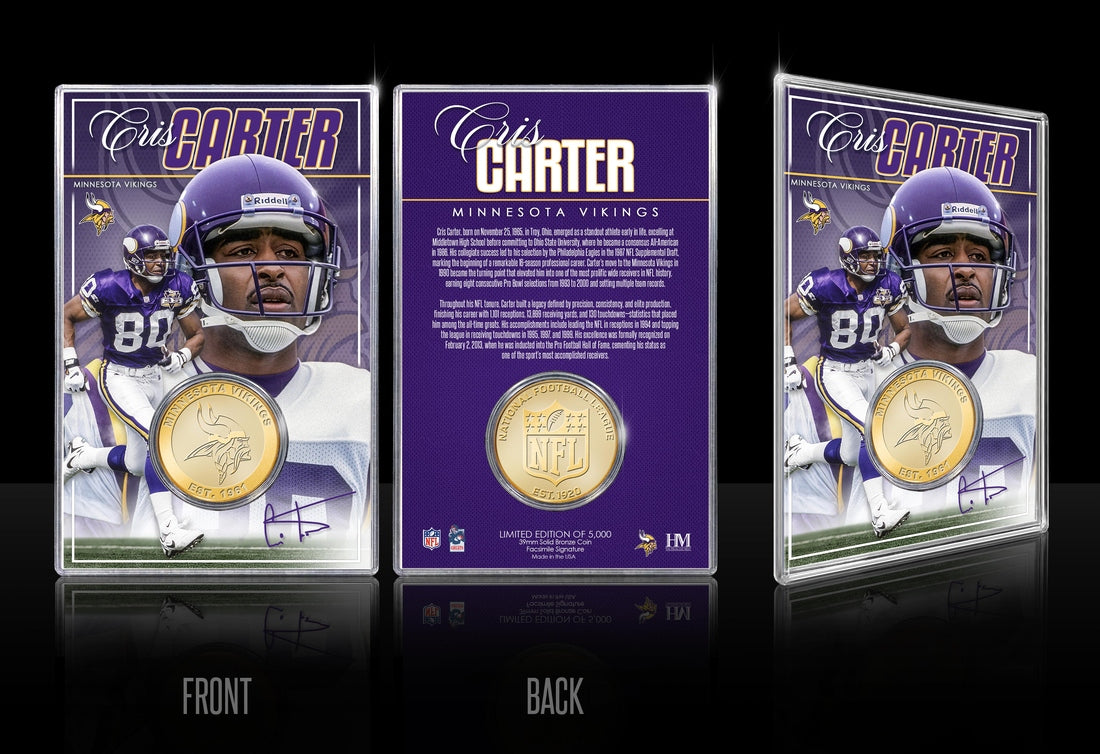 Cris Carter Minnesota Vikings Bronze Coin Card