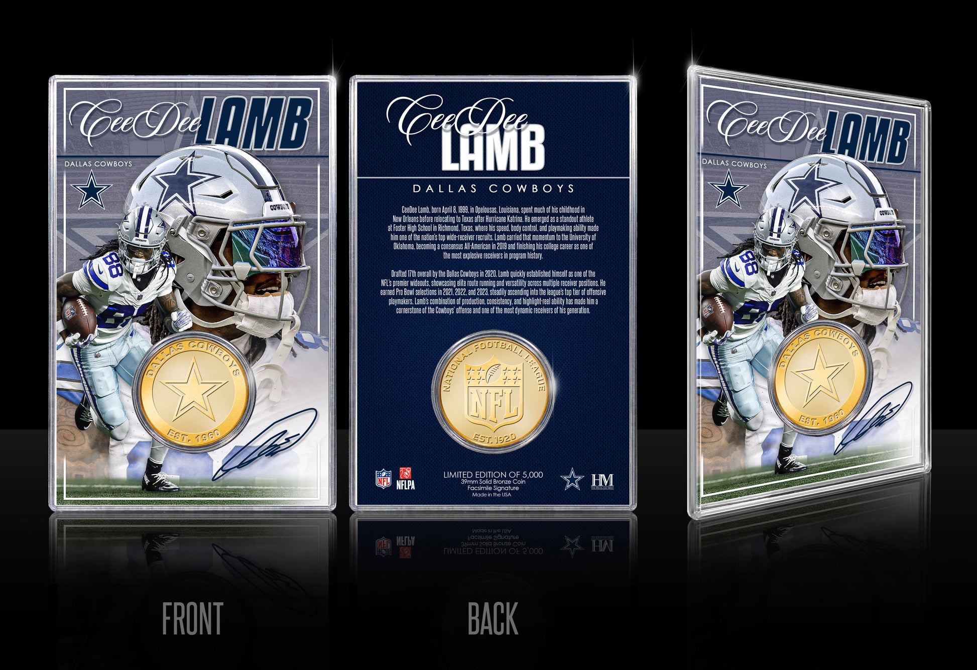 CeeDee Lamb Dallas Cowboys Bronze Coin Card