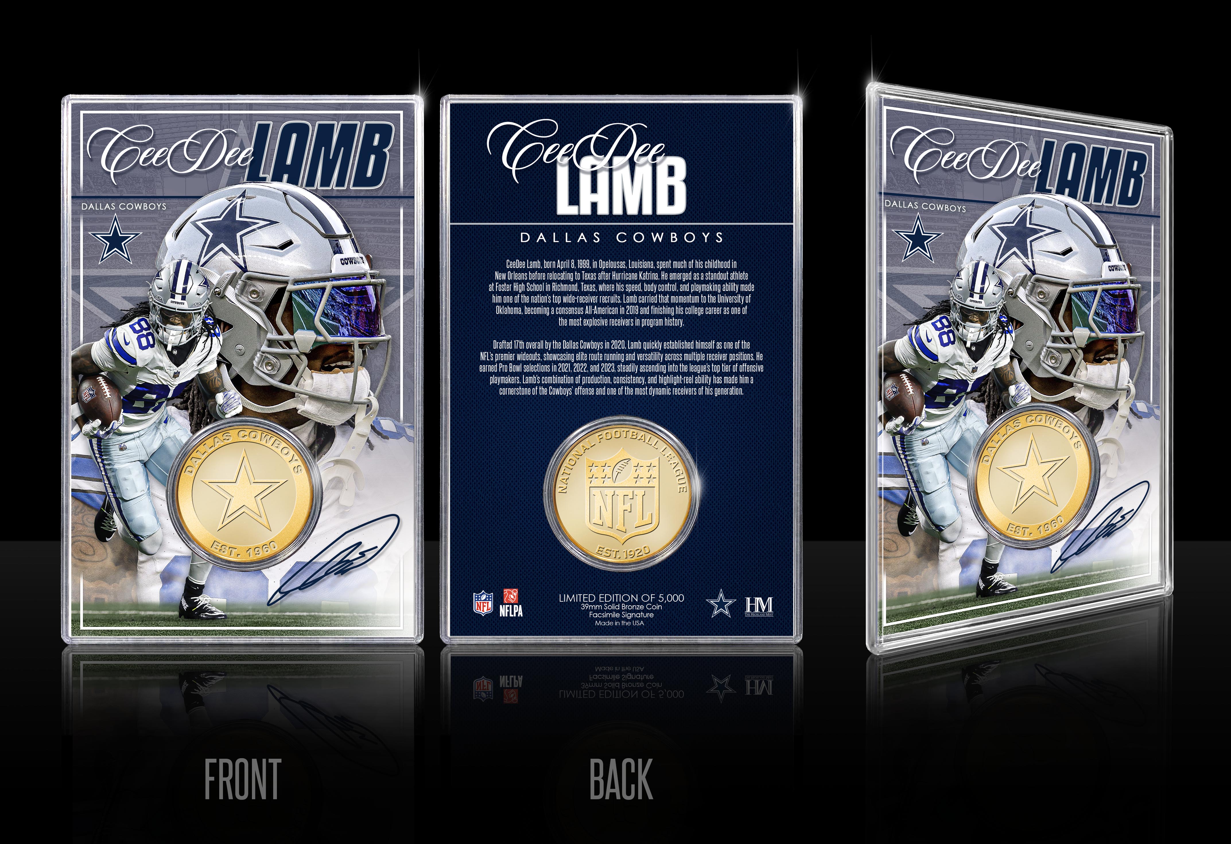 CeeDee Lamb Dallas Cowboys Bronze Coin Card