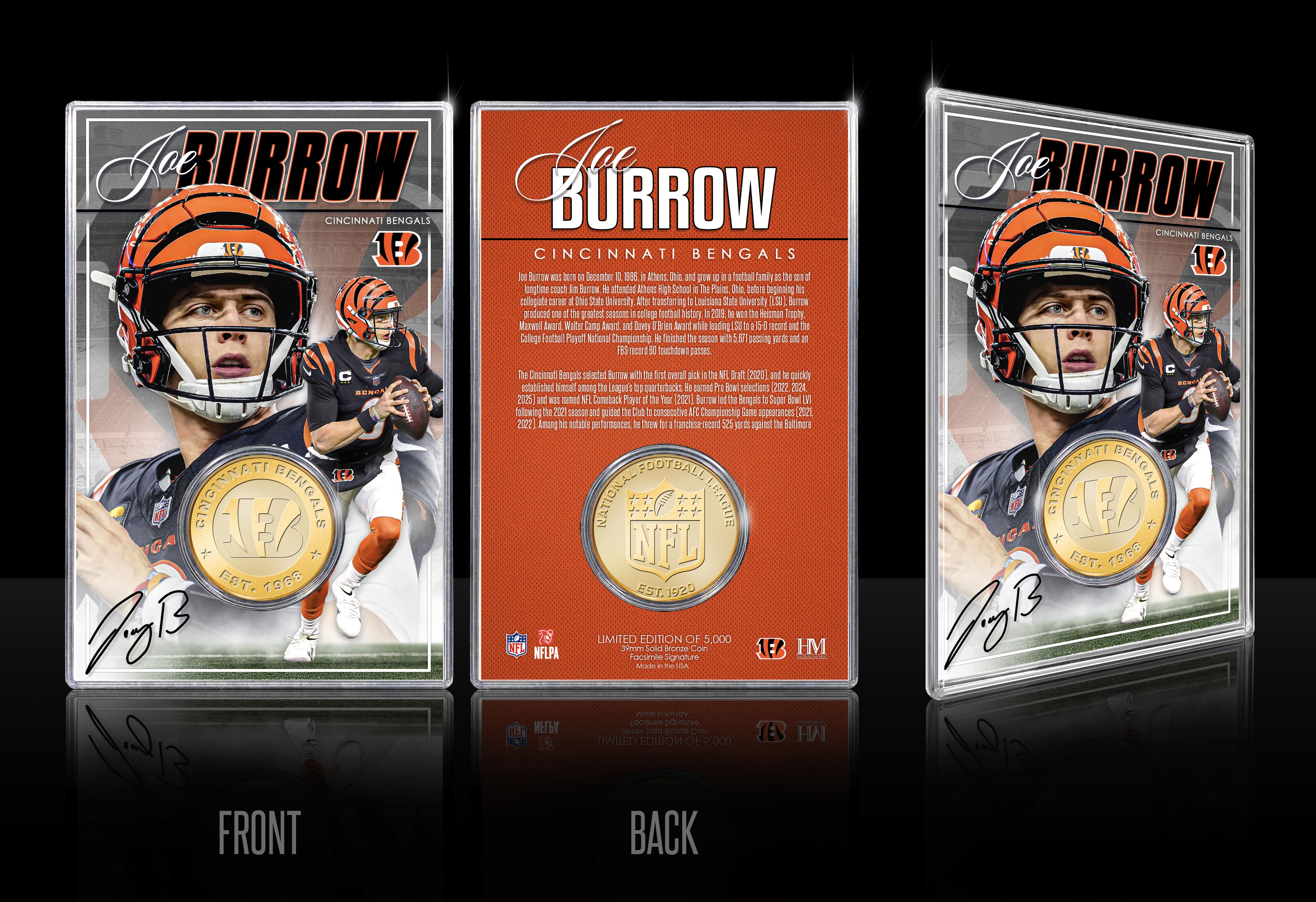 Joe Burrow Cincinnati Bengals Bronze Coin Card