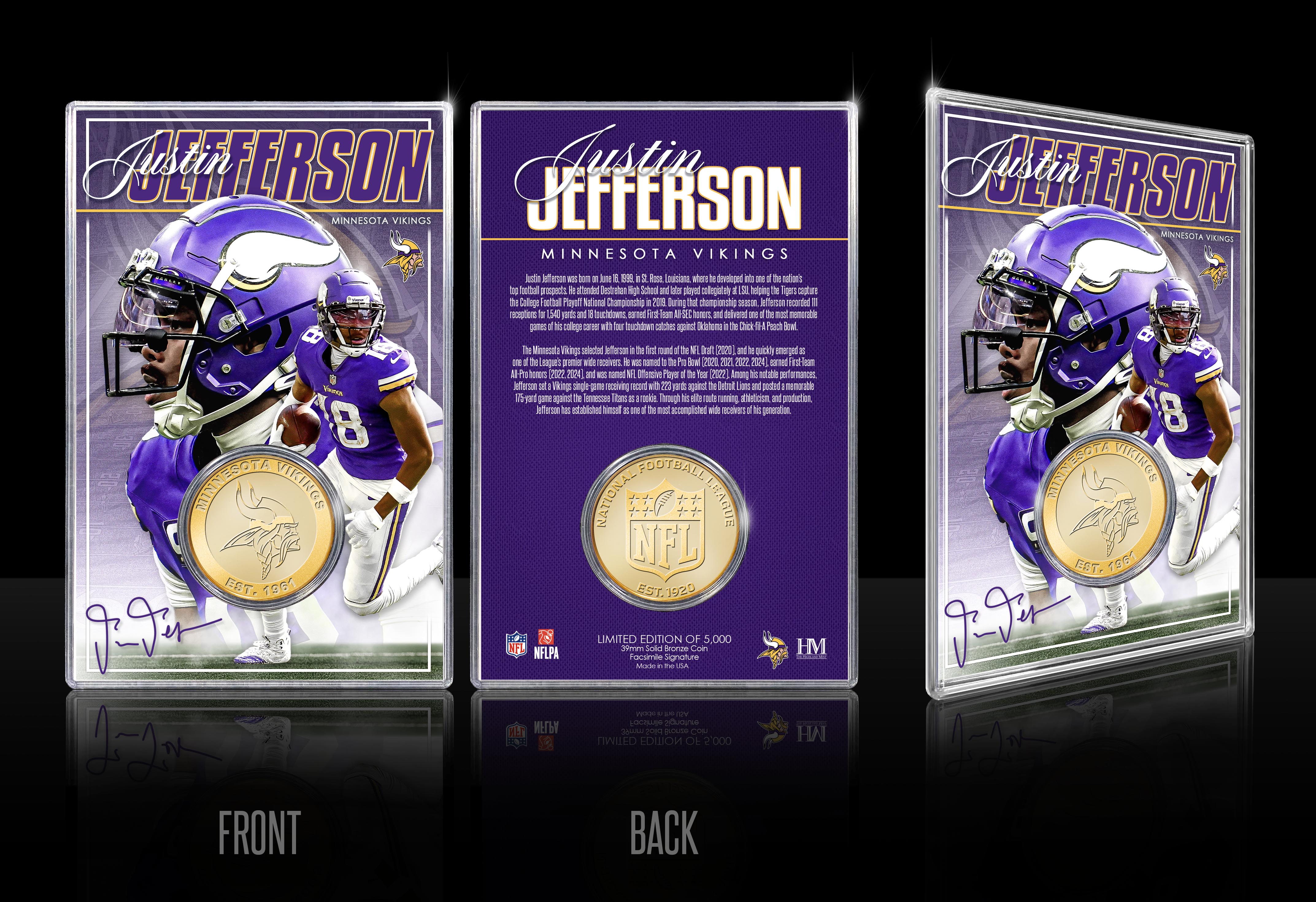 Justin Jefferson Minnesota Vikings Bronze Coin Card