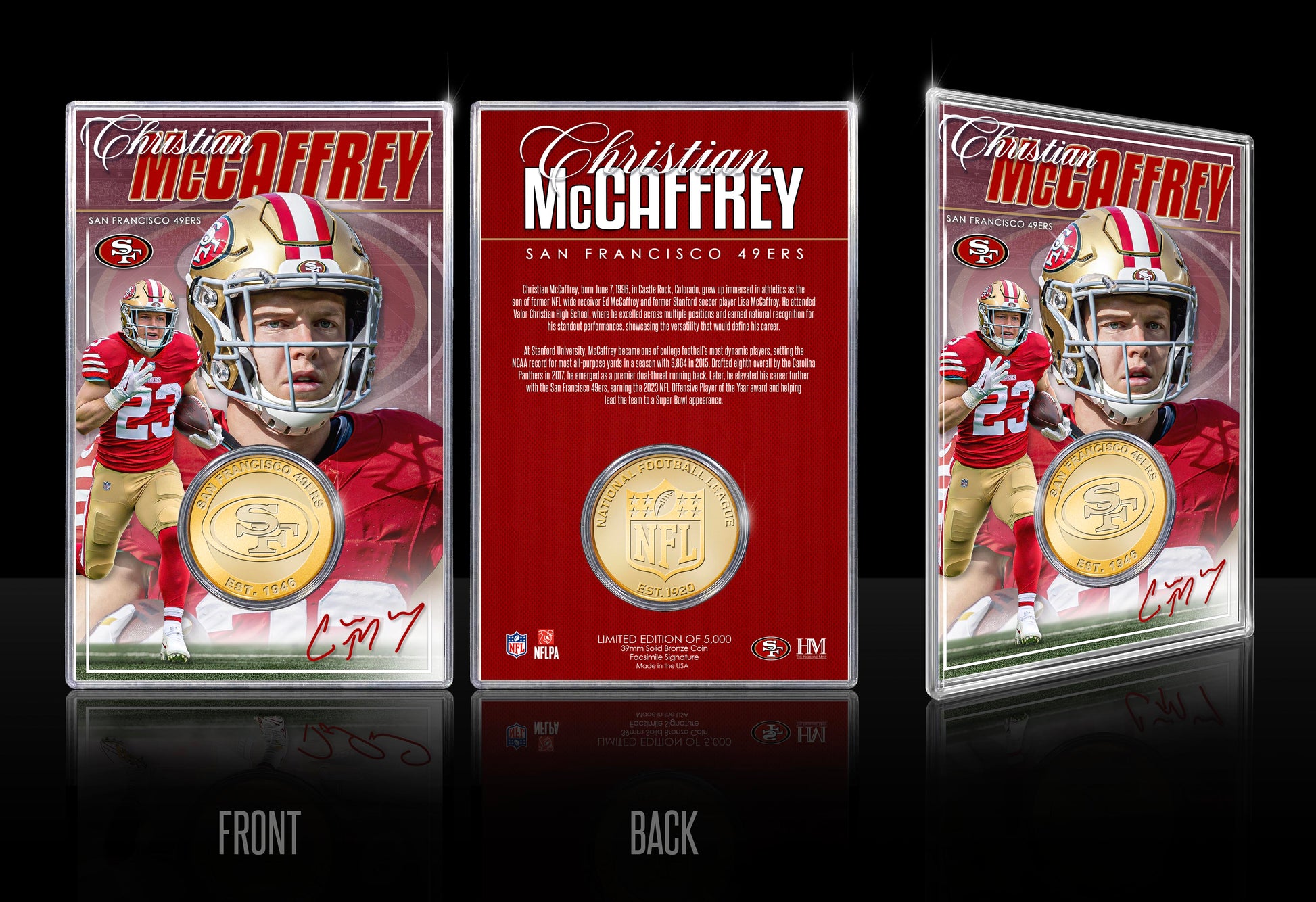 Christian McCaffrey San Francisco 49ers Bronze Coin Card