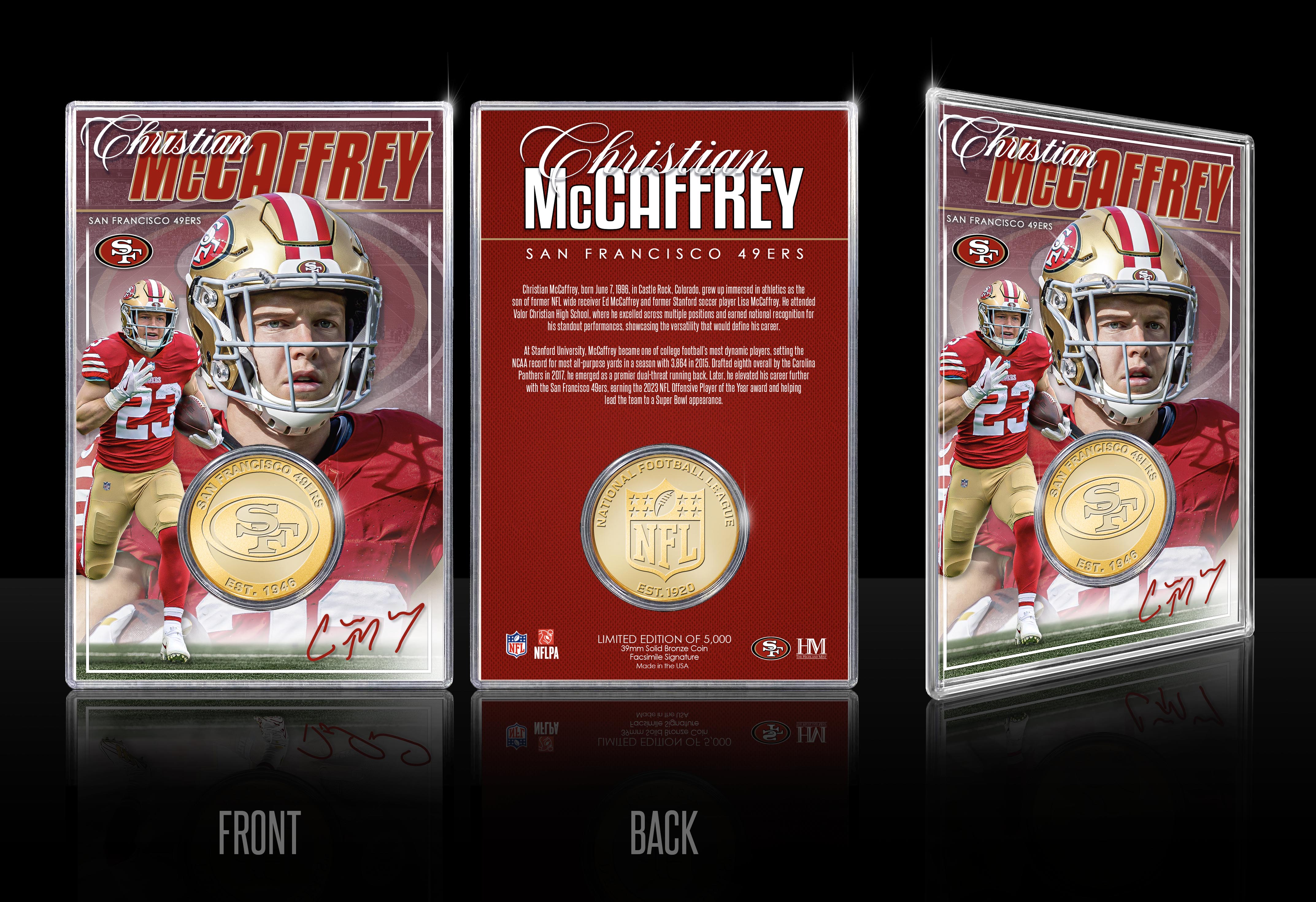 Christian McCaffrey San Francisco 49ers Bronze Coin Card