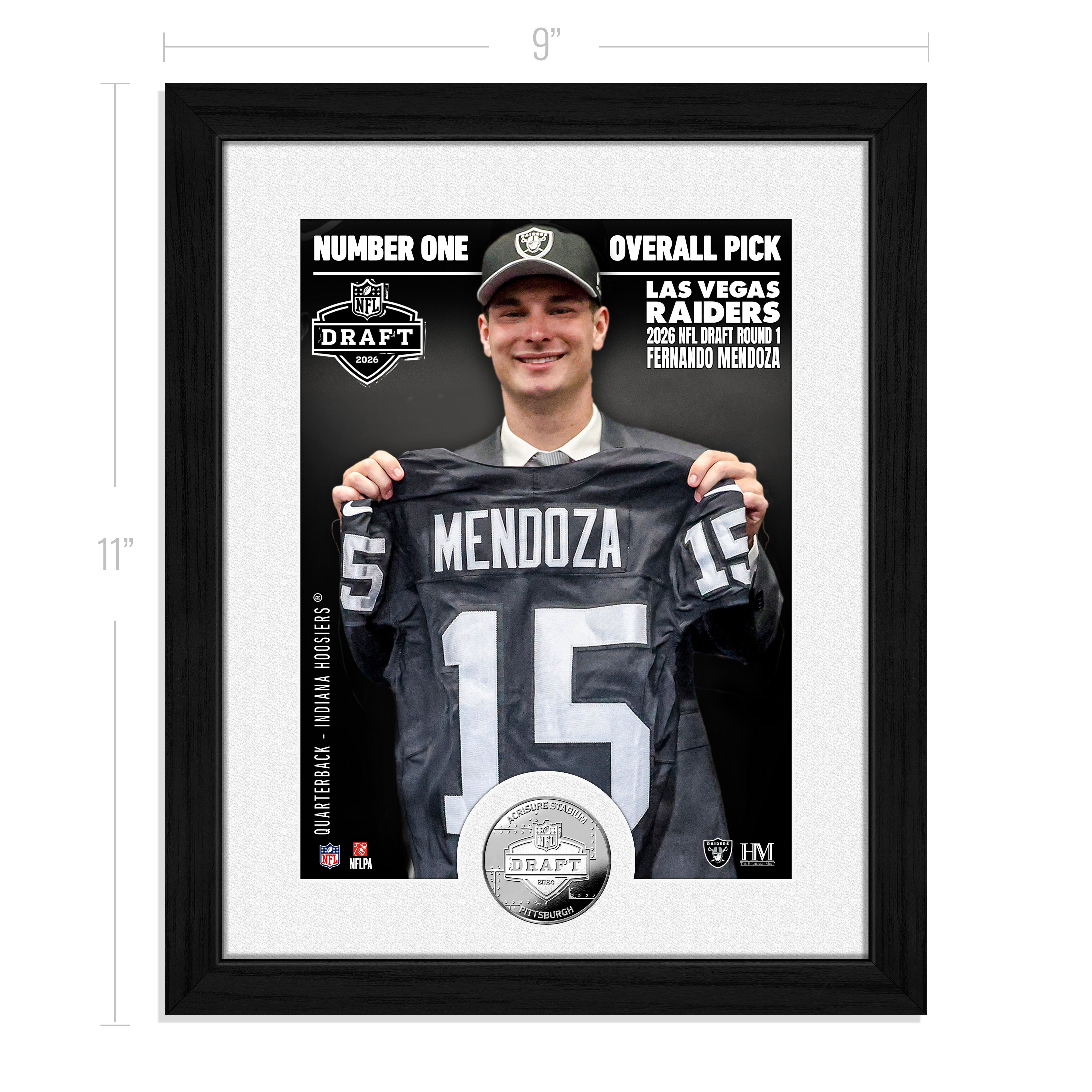 Fernando Mendoza Las Vegas Raiders 2026 NFL Draft Silver Coin Photo Mint