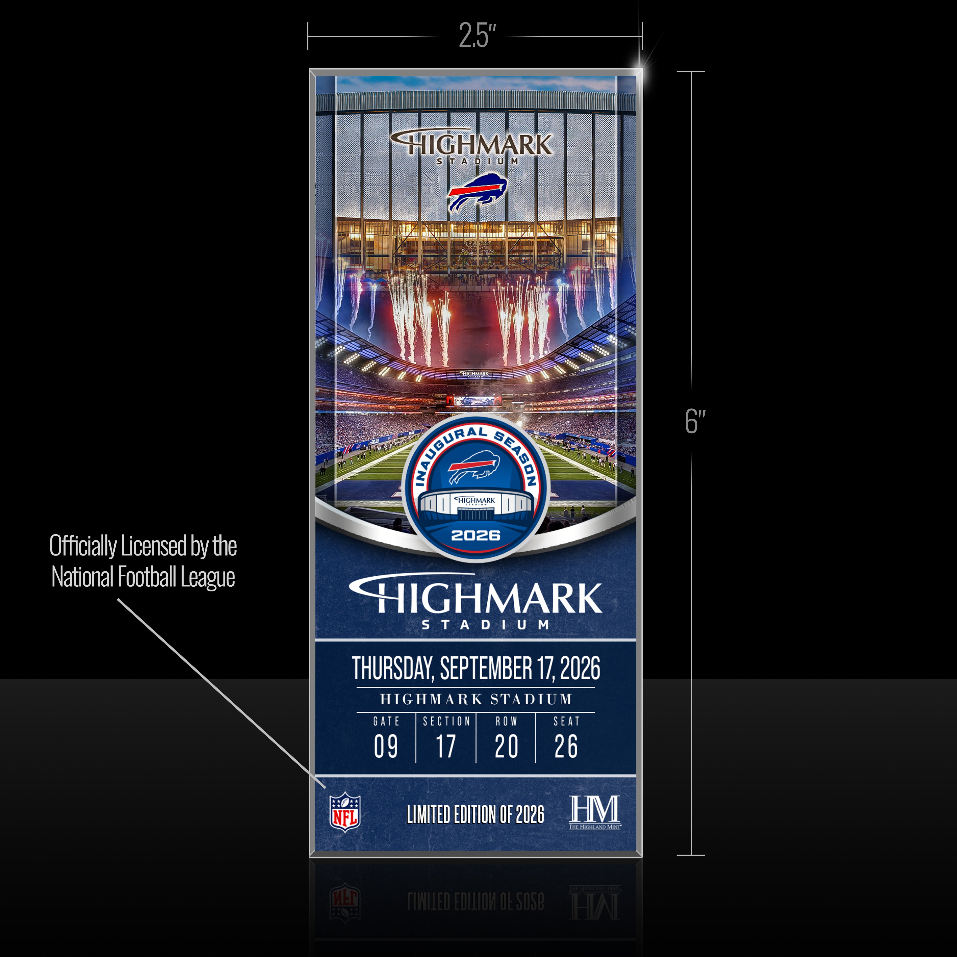 Buffalo Bills Highmark Stadium Inaugural Season Ticket Acrylic BlocKart