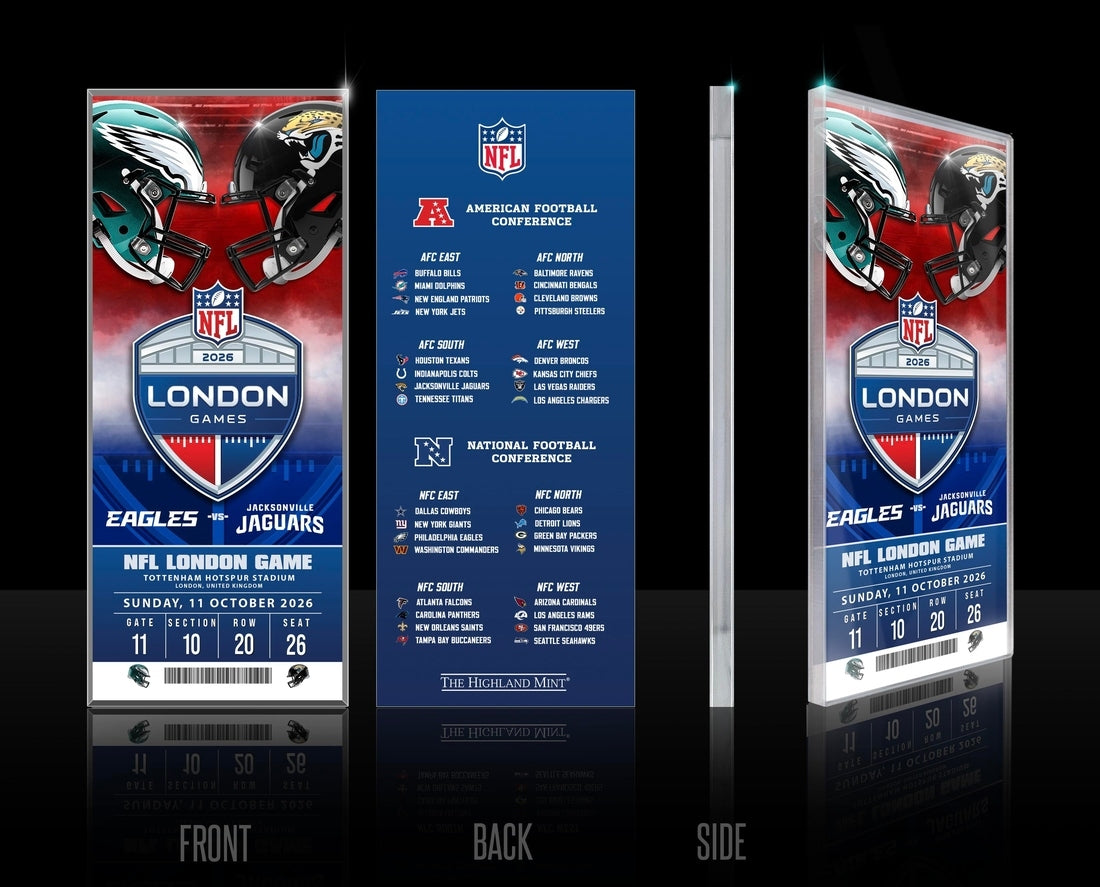 2026 NFL International Games Eagles vs Jaguars London Acrylic Ticket