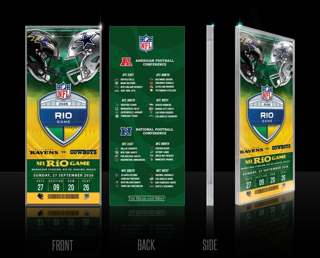 2026 NFL International Games Ravens vs Cowboys Rio Acrylic Ticket