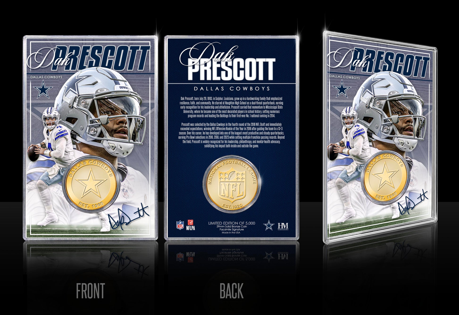 Dak Prescott Dallas Cowboys Bronze Coin Card