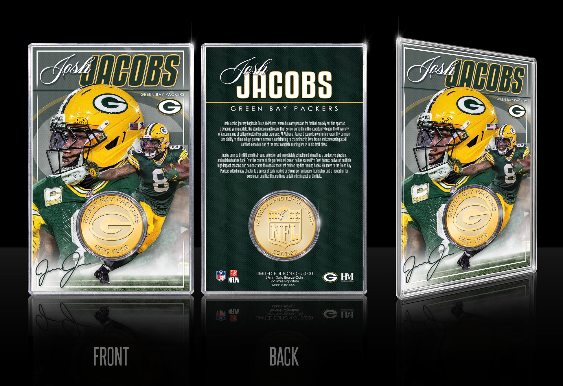 Josh Jacobs Green Bay Packers Bronze Coin Card