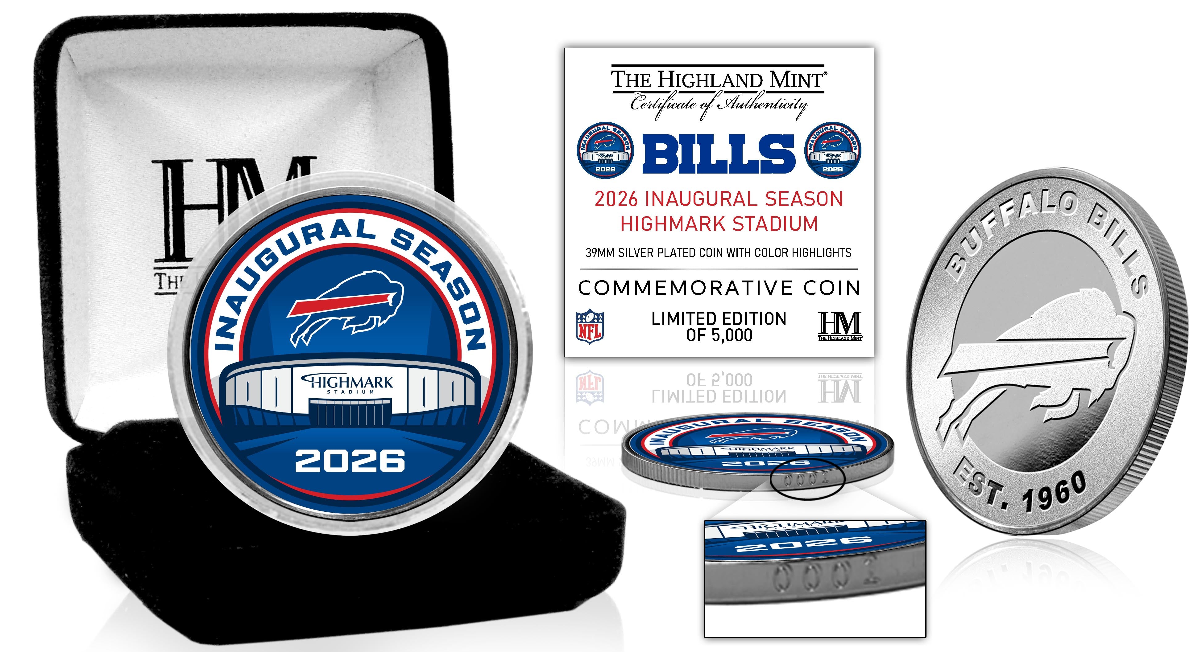 Buffalo Bills 2026 Highmark Stadium Inaugural Season Commemorative Silver-Plated Color Coin