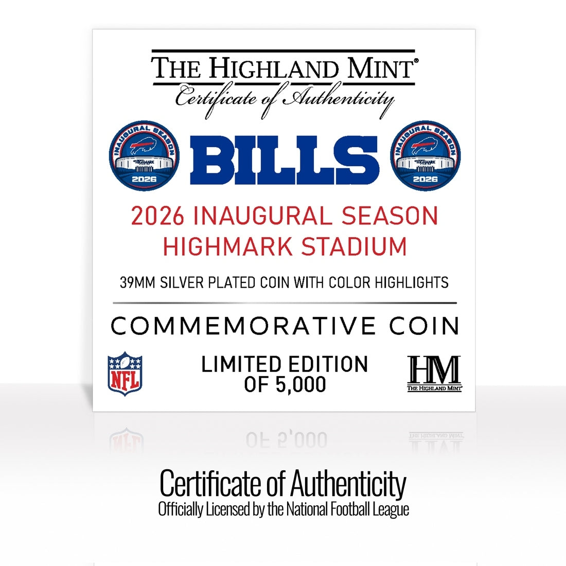 Buffalo Bills 2026 Highmark Stadium Inaugural Season Commemorative Silver-Plated Color Coin