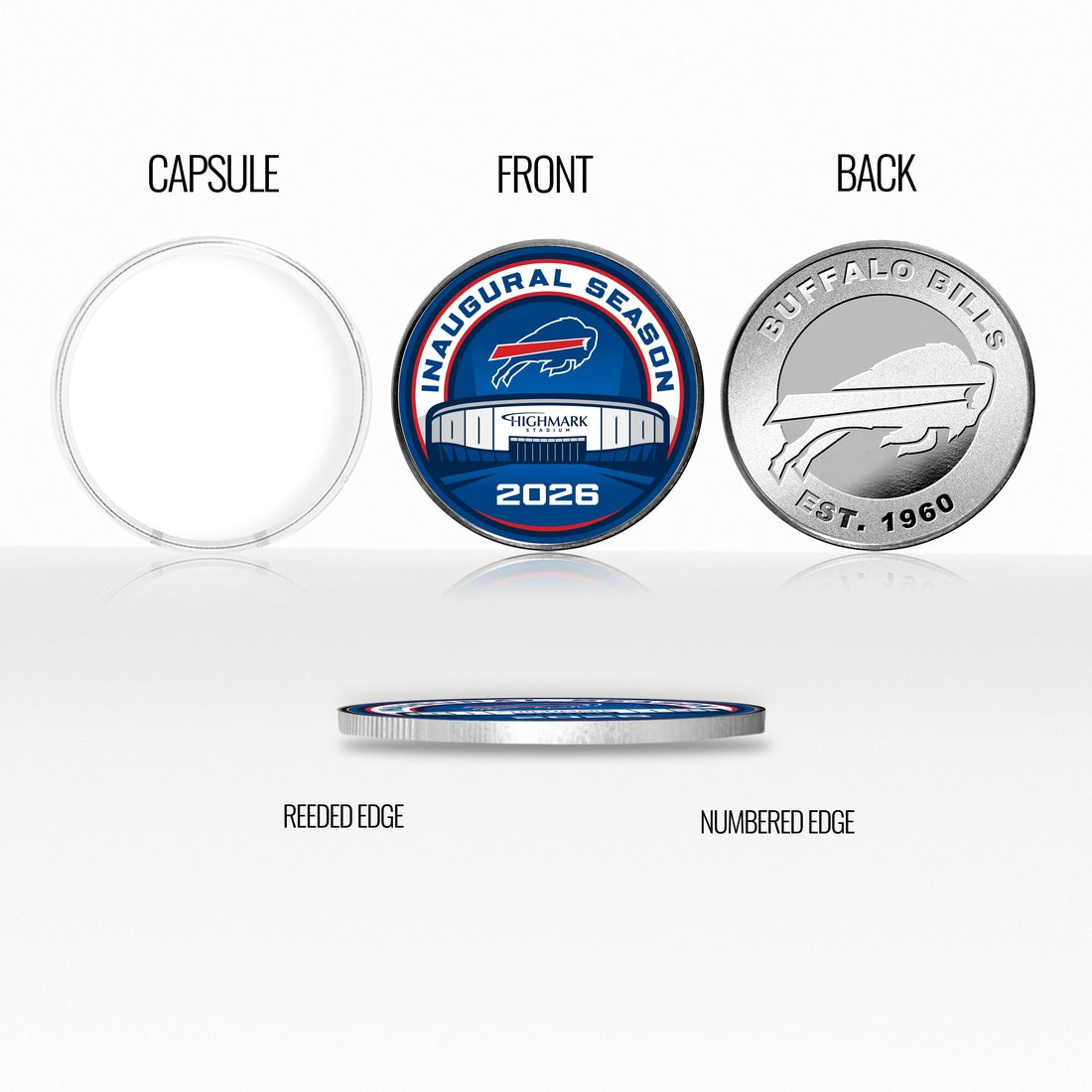 Buffalo Bills 2026 Highmark Stadium Inaugural Season Commemorative Silver-Plated Color Coin