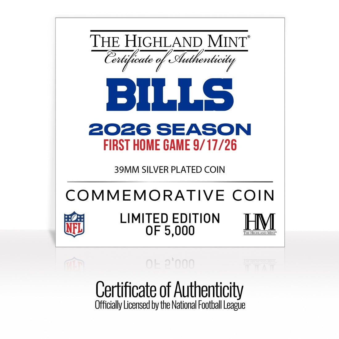 Buffalo Bills Inaugural Game at Highmark Stadium Silver-Plated Matchup Coin