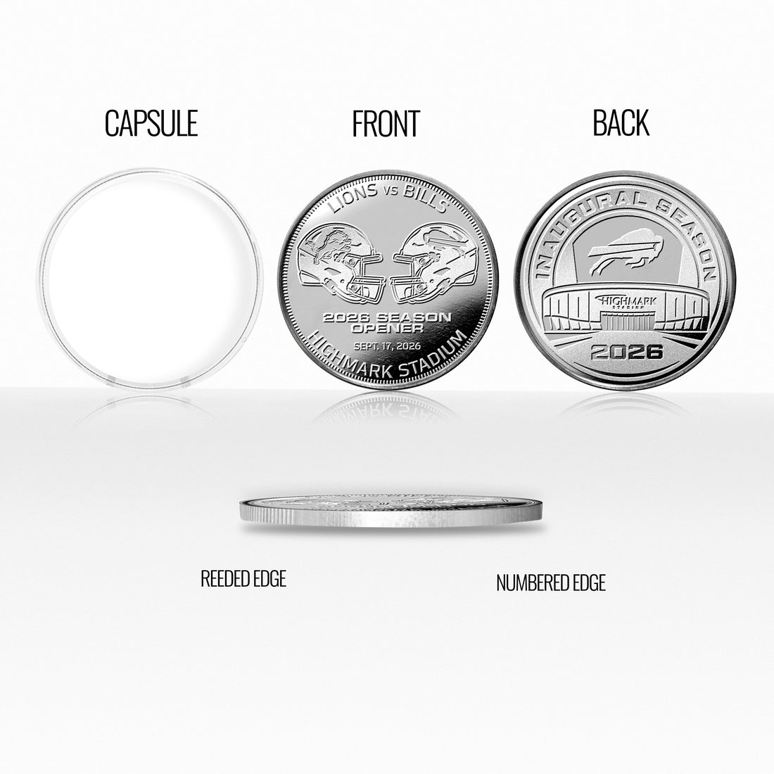 Buffalo Bills Inaugural Game at Highmark Stadium Silver-Plated Matchup Coin