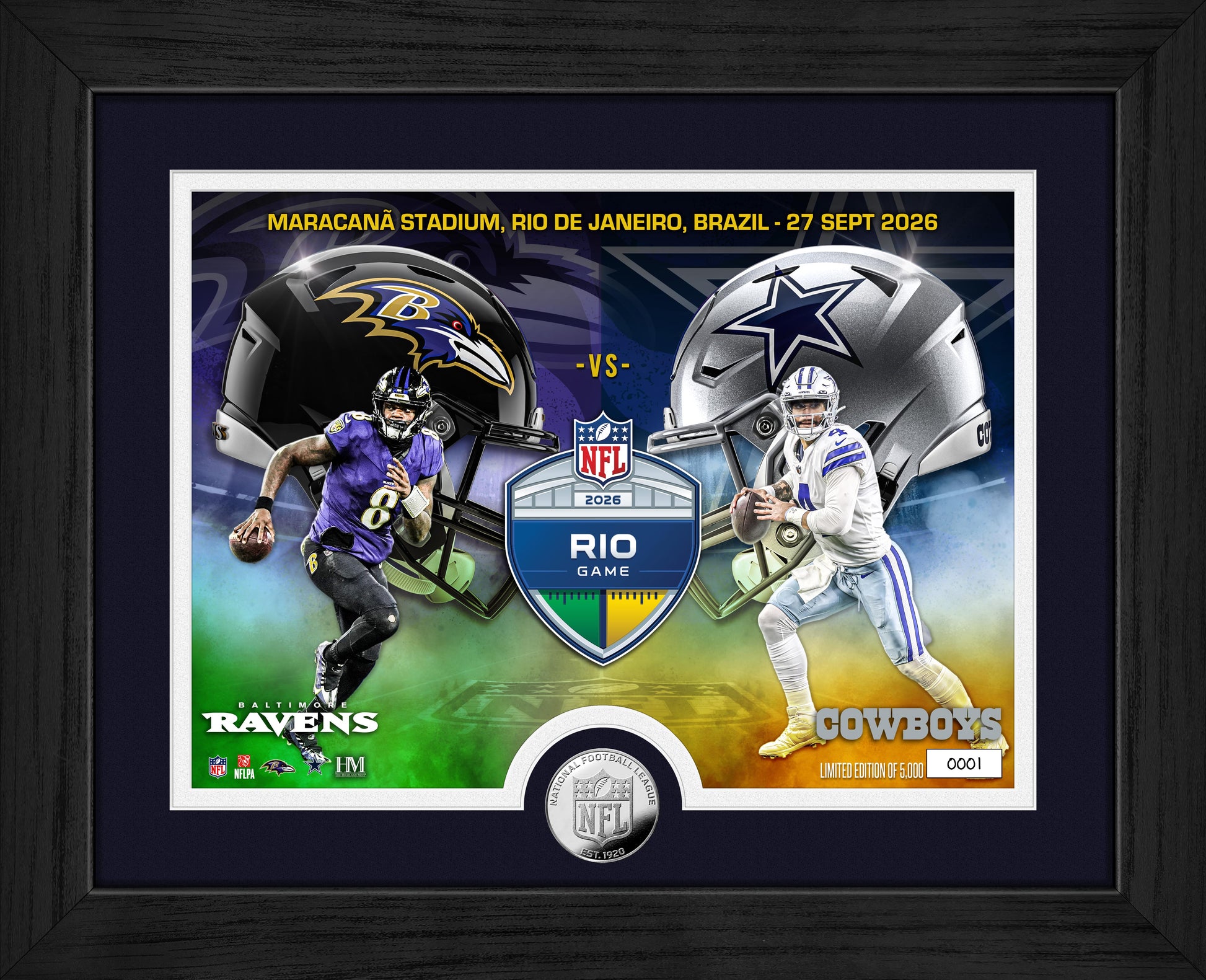 2026 NFL International Games Week 3 Ravens vs Cowboys Rio Silver Coin Photo Mint