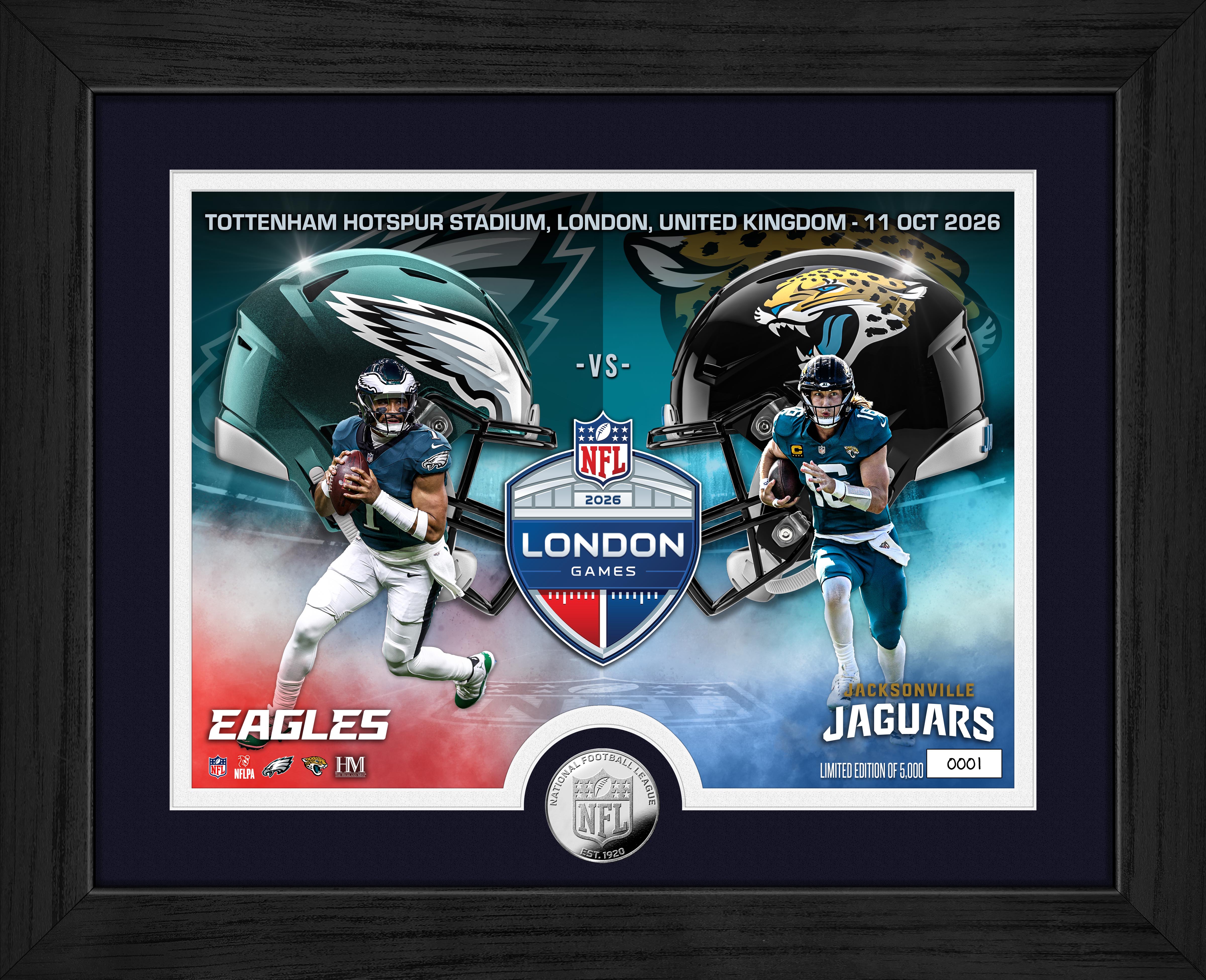 2026 NFL International Games Week 5 Eagles vs Jaguars London Silver Coin Photo Mint