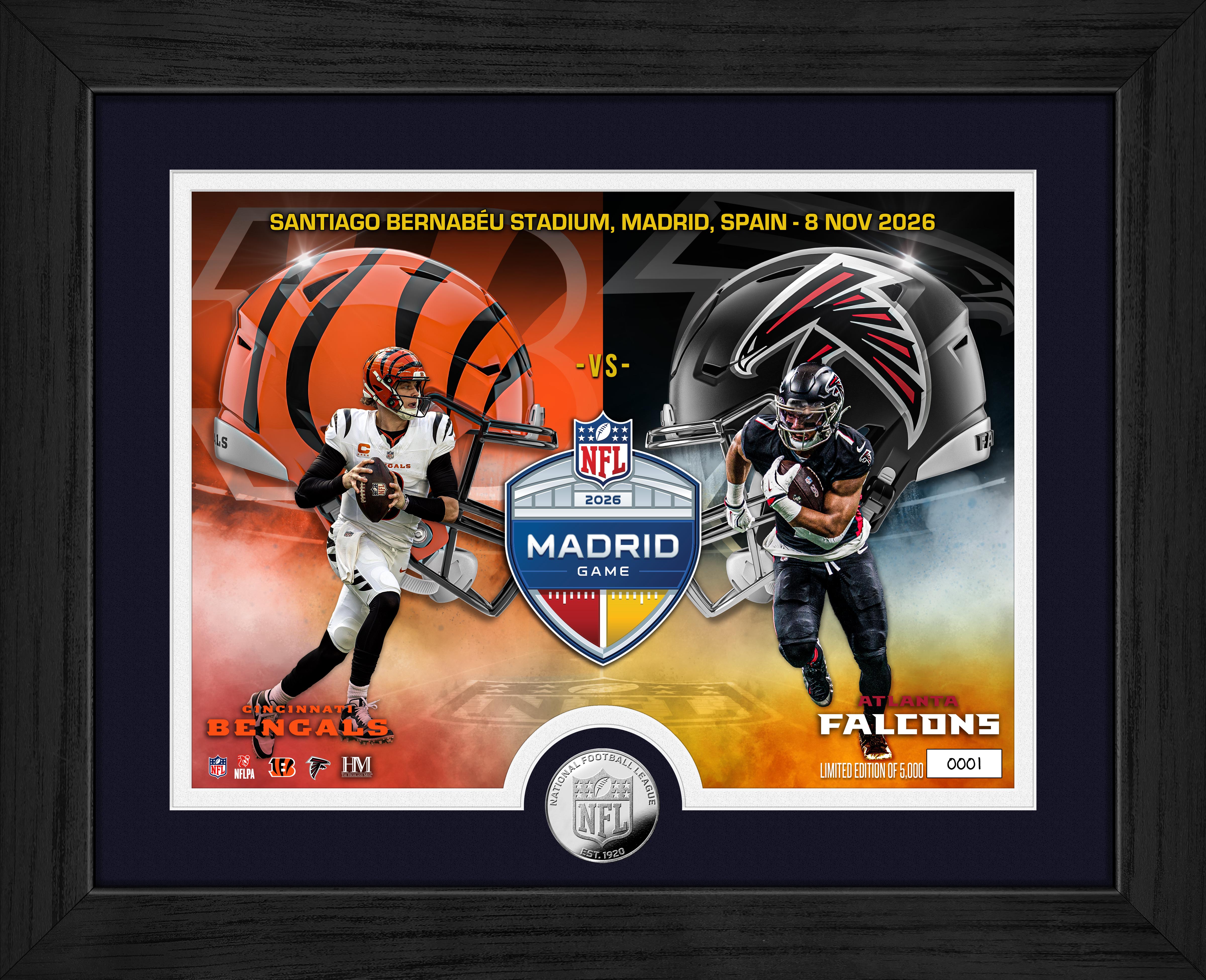 2026 NFL International Games Week 9 Bengals vs Falcons Madrid Silver Coin Photo Mint