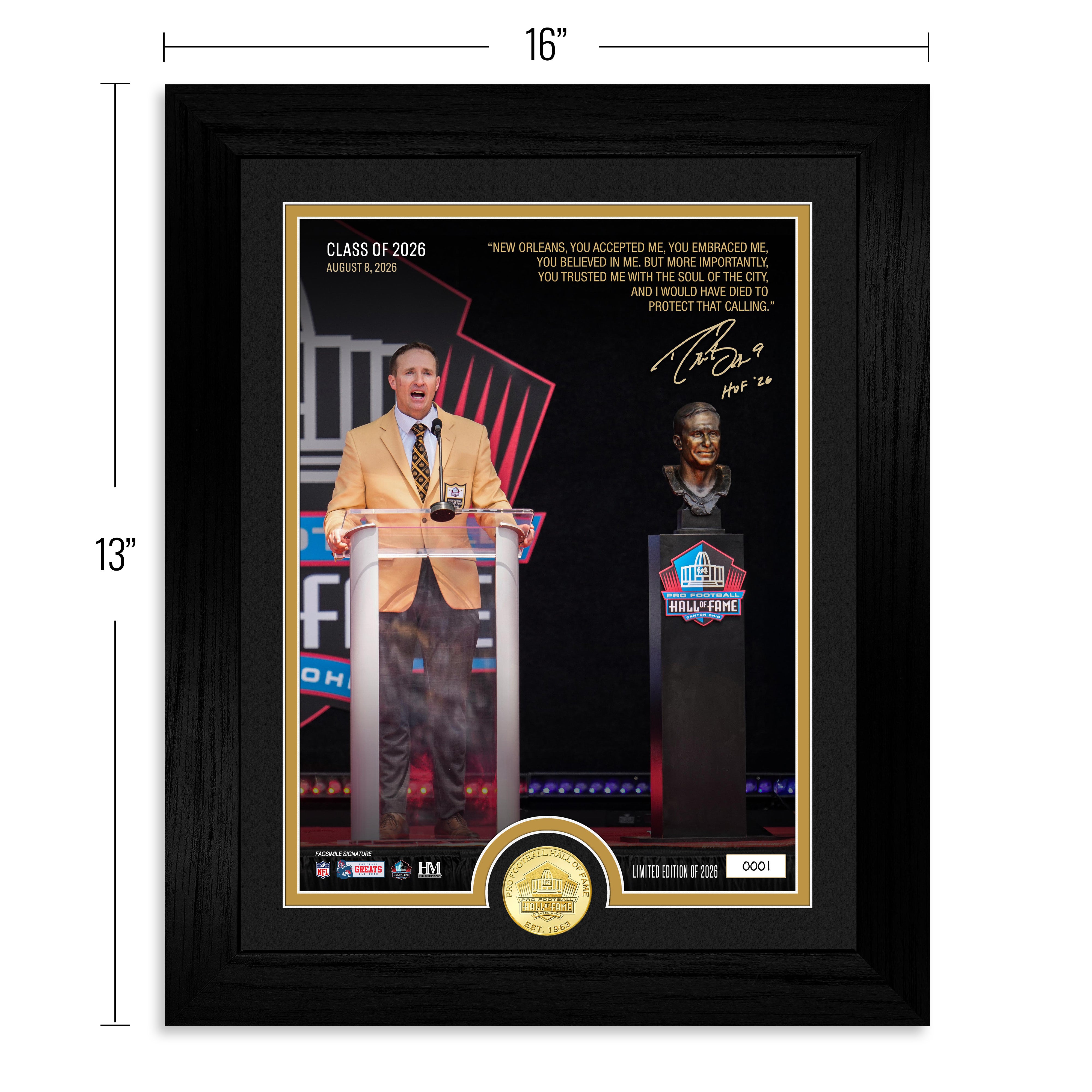 Drew Brees Pro Football Hall of Fame Induction Bronze Coin Photo Mint