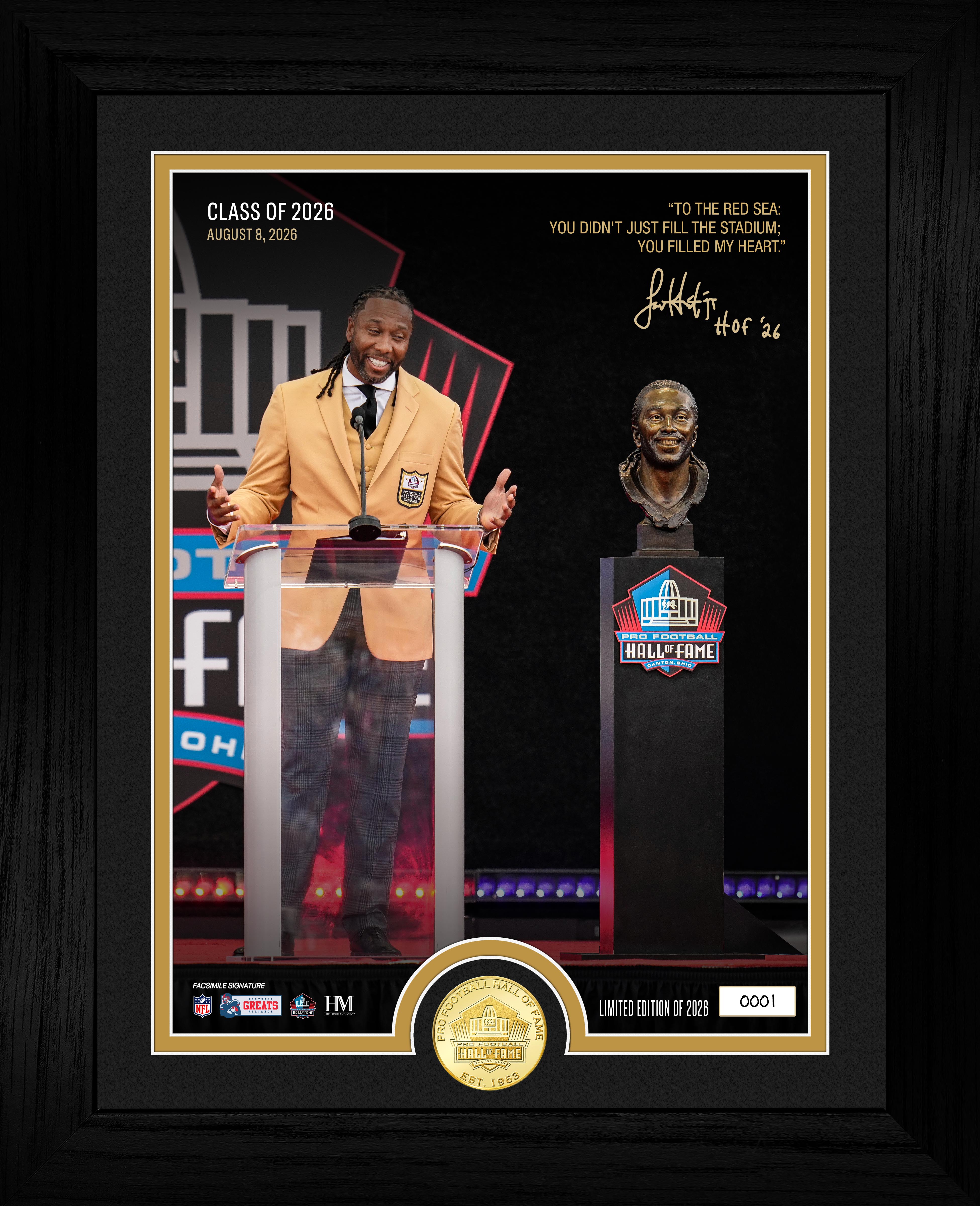 Larry Fitzgerald Pro Football Hall of Fame Induction Bronze Coin Photo Mint
