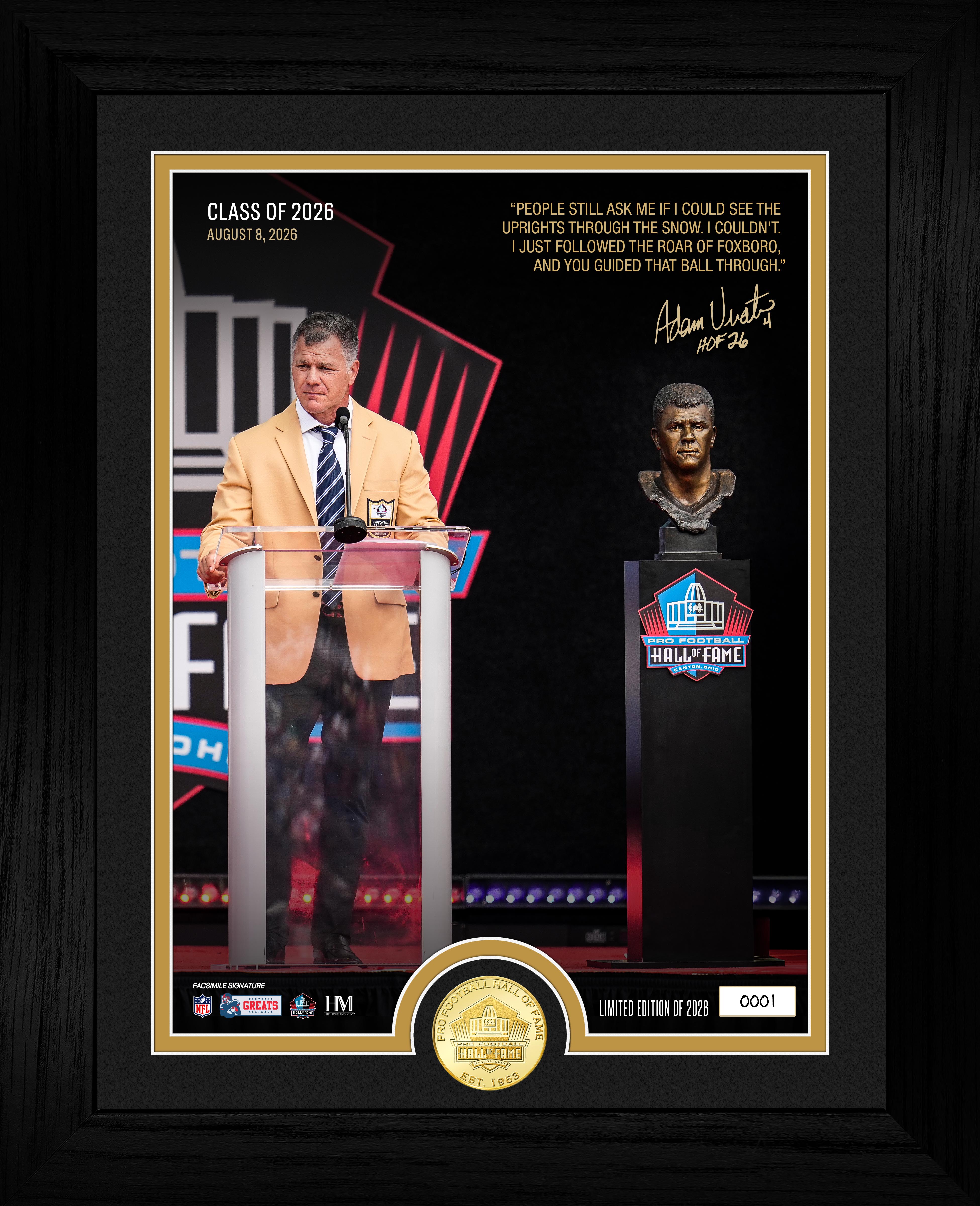 Adam Vinatieri Pro Football Hall of Fame Induction Bronze Coin Photo Mint