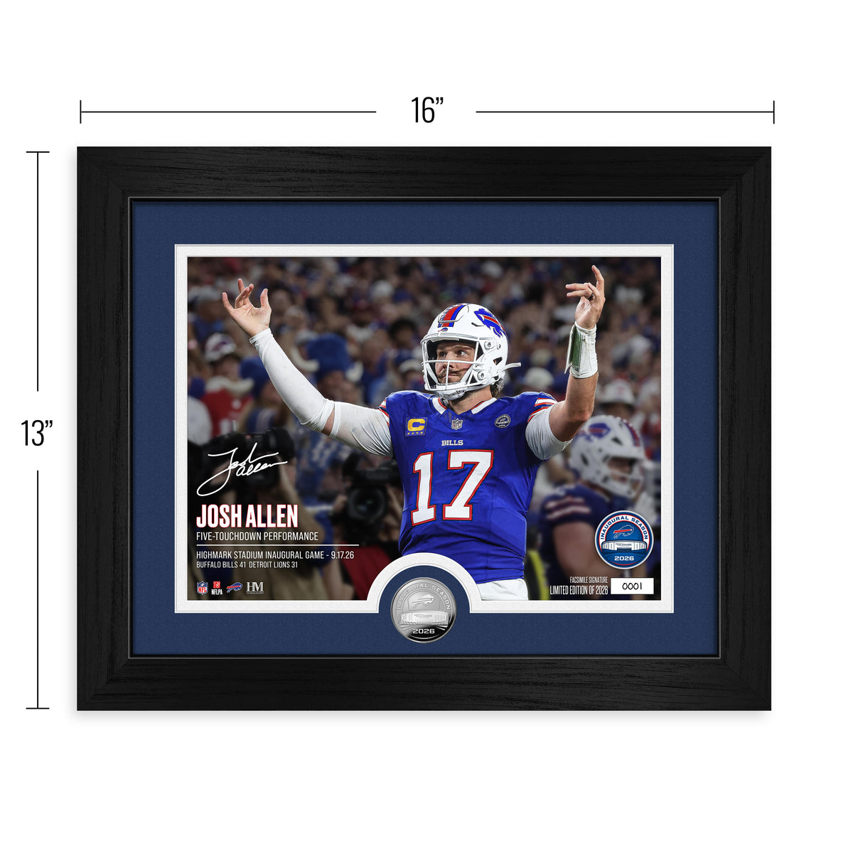 Josh Allen Highmark Stadium Inaugural Game Silver Coin Photo Mint