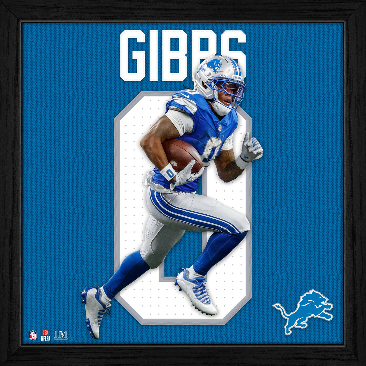 Jahmyr Gibbs Detroit Lions Impact Jersey Frame