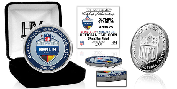 Atlanta Falcons vs. Indianapolis Colts 2025 Berlin International Game Silver Color Coin
