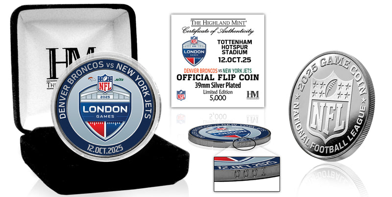 Denver Broncos vs. New York Jets 2025 London International Game Silver Color Coin