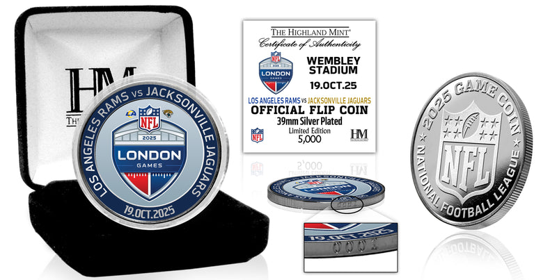 Los Angeles Rams vs. Jacksonville Jaguars 2025 London International Game Silver Color Coin