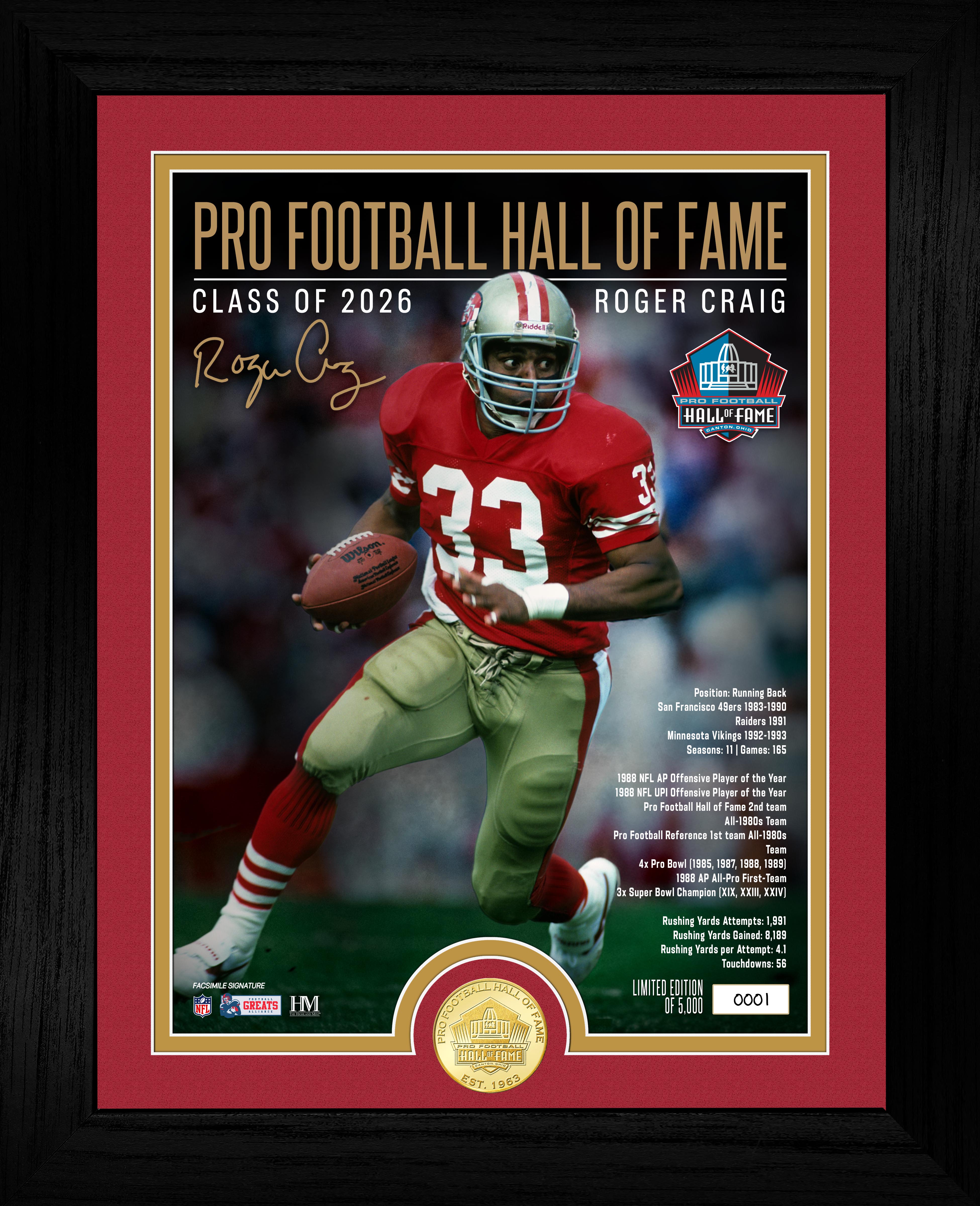 Roger Craig 2026 NFL Hall of Fame Induction Bronze Coin Photo Mint