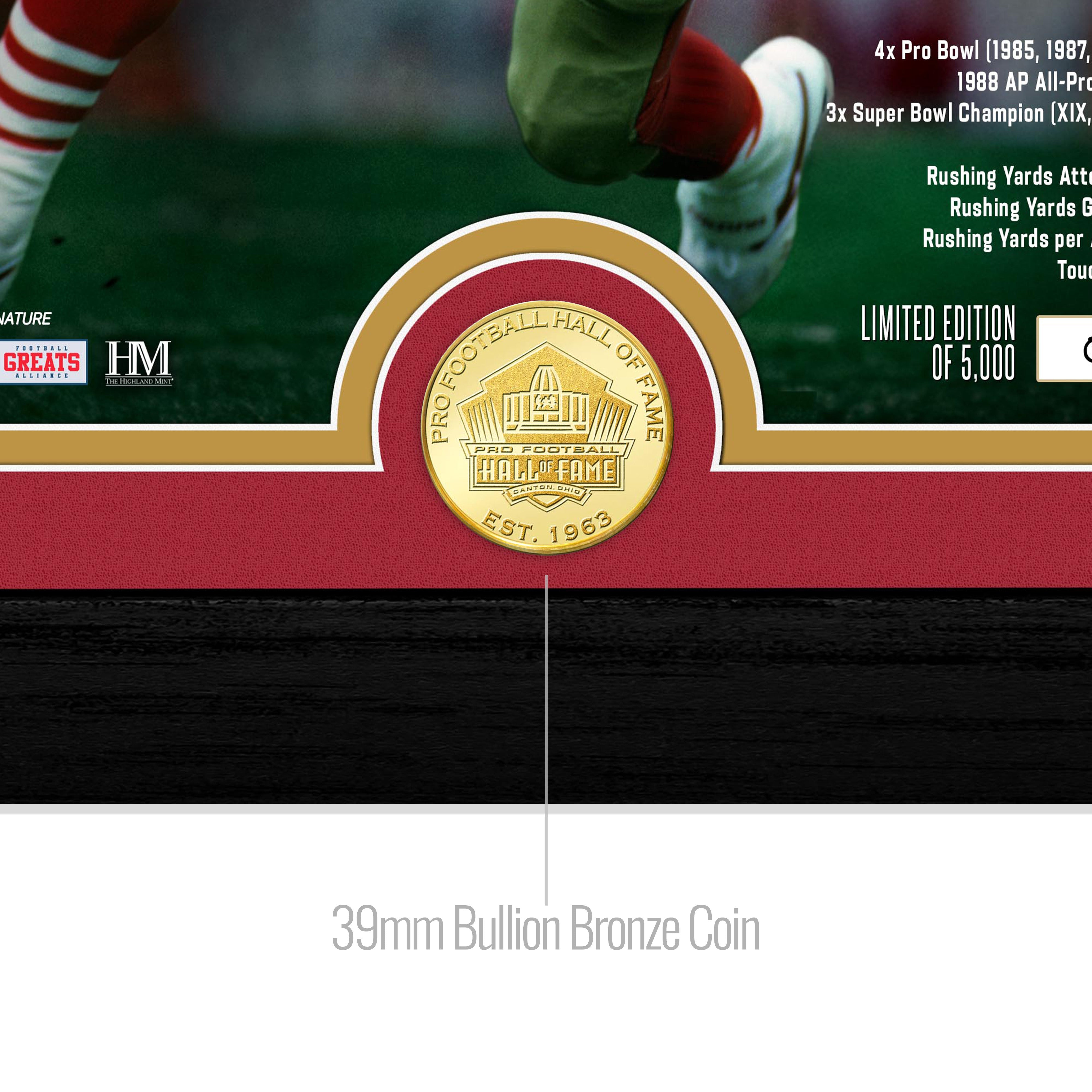 Roger Craig 2026 NFL Hall of Fame Induction Bronze Coin Photo Mint