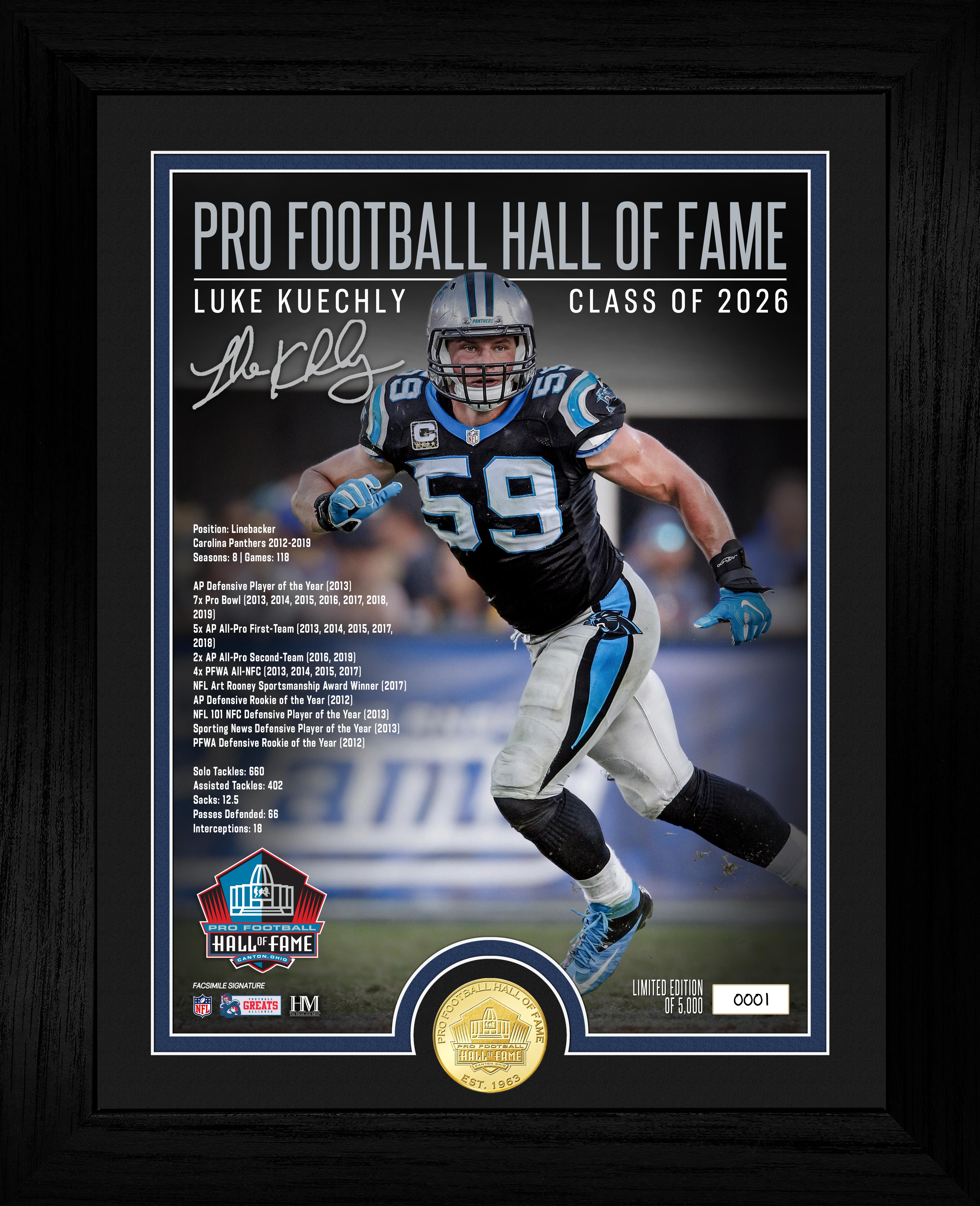 Luke Kuechly 2026 NFL Hall of Fame Induction Bronze Coin Photo