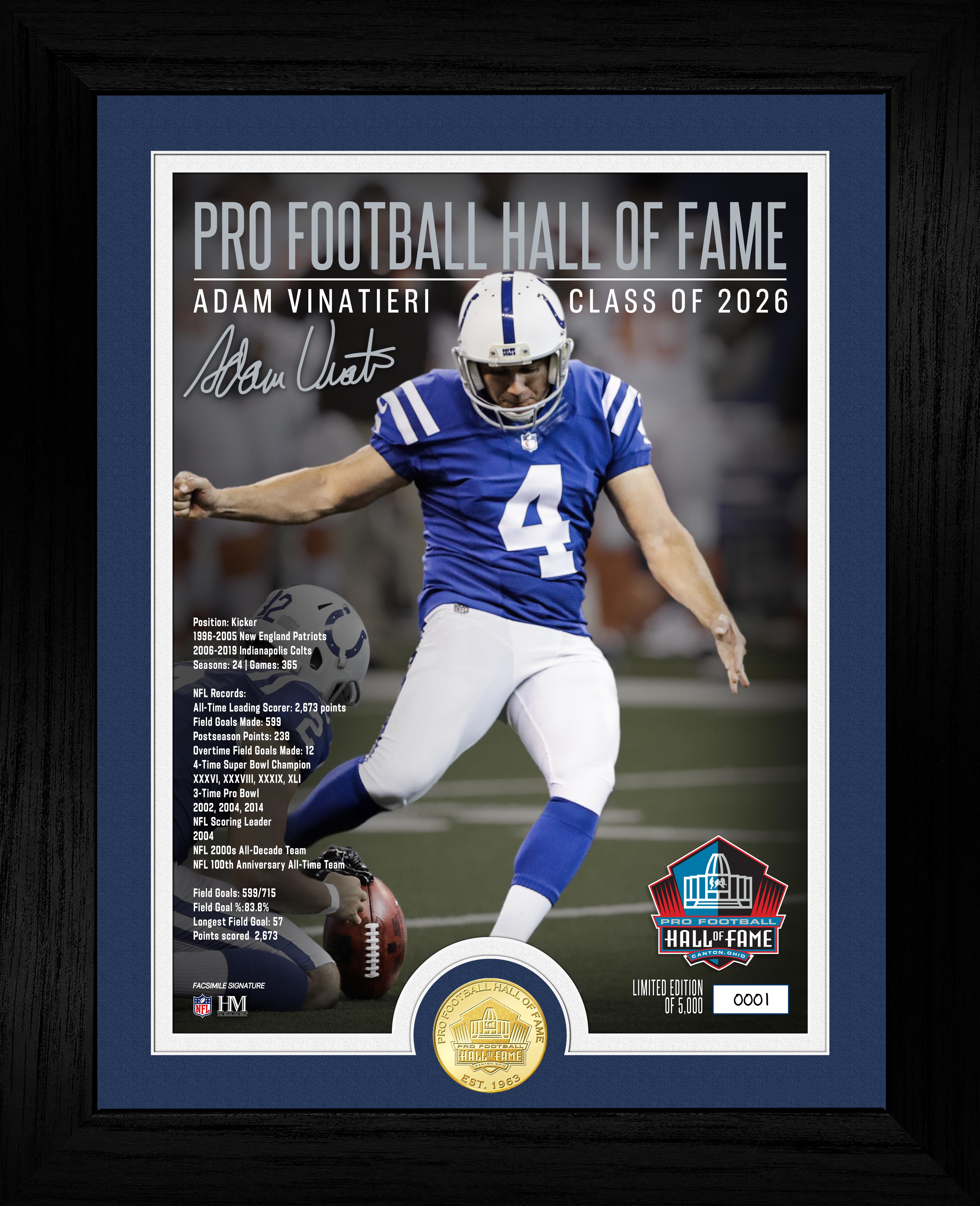 Adam Vinatieri Colts 2026 NFL Hall of Fame Induction Bronze Coin Photo Mint