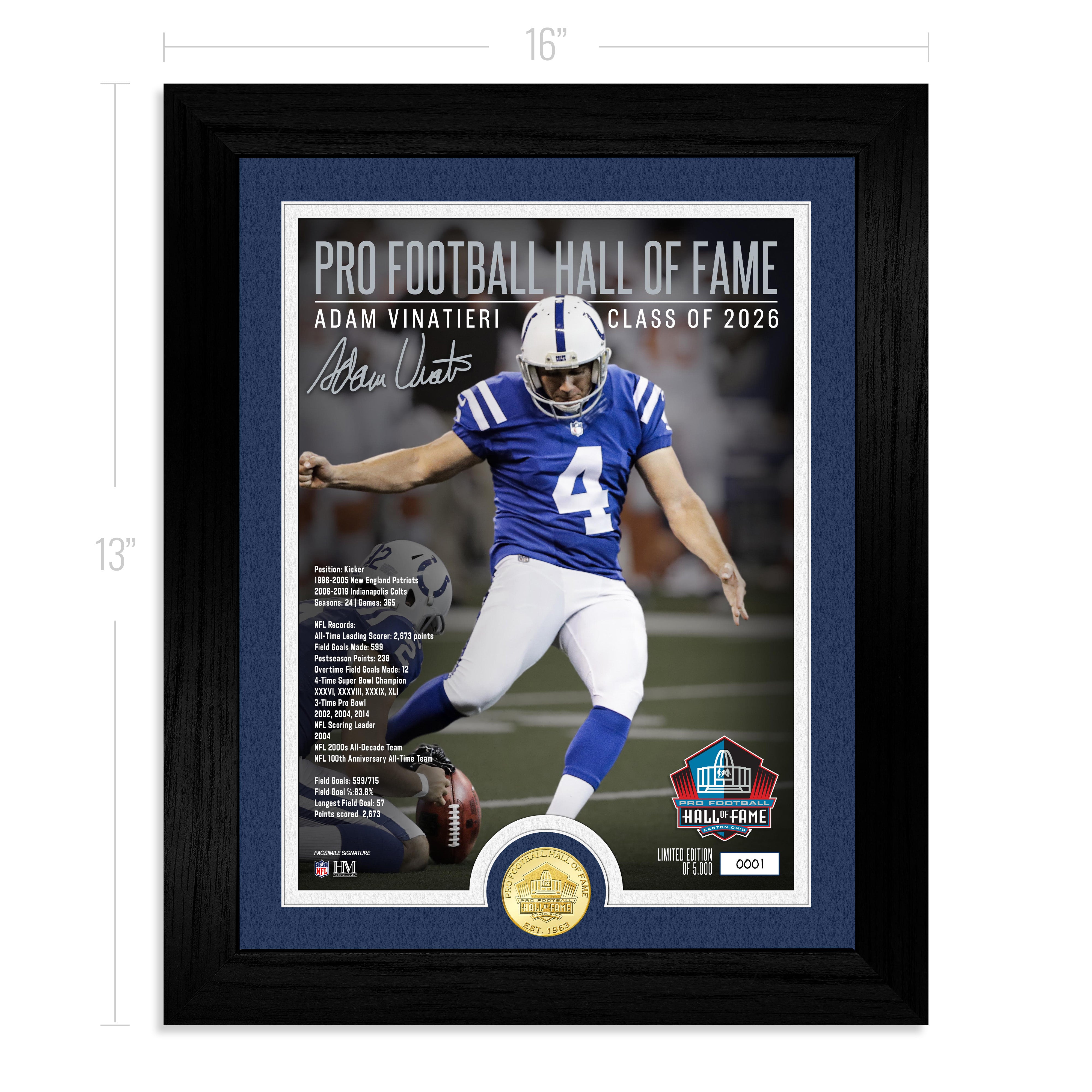 Adam Vinatieri Colts 2026 NFL Hall of Fame Induction Bronze Coin Photo Mint