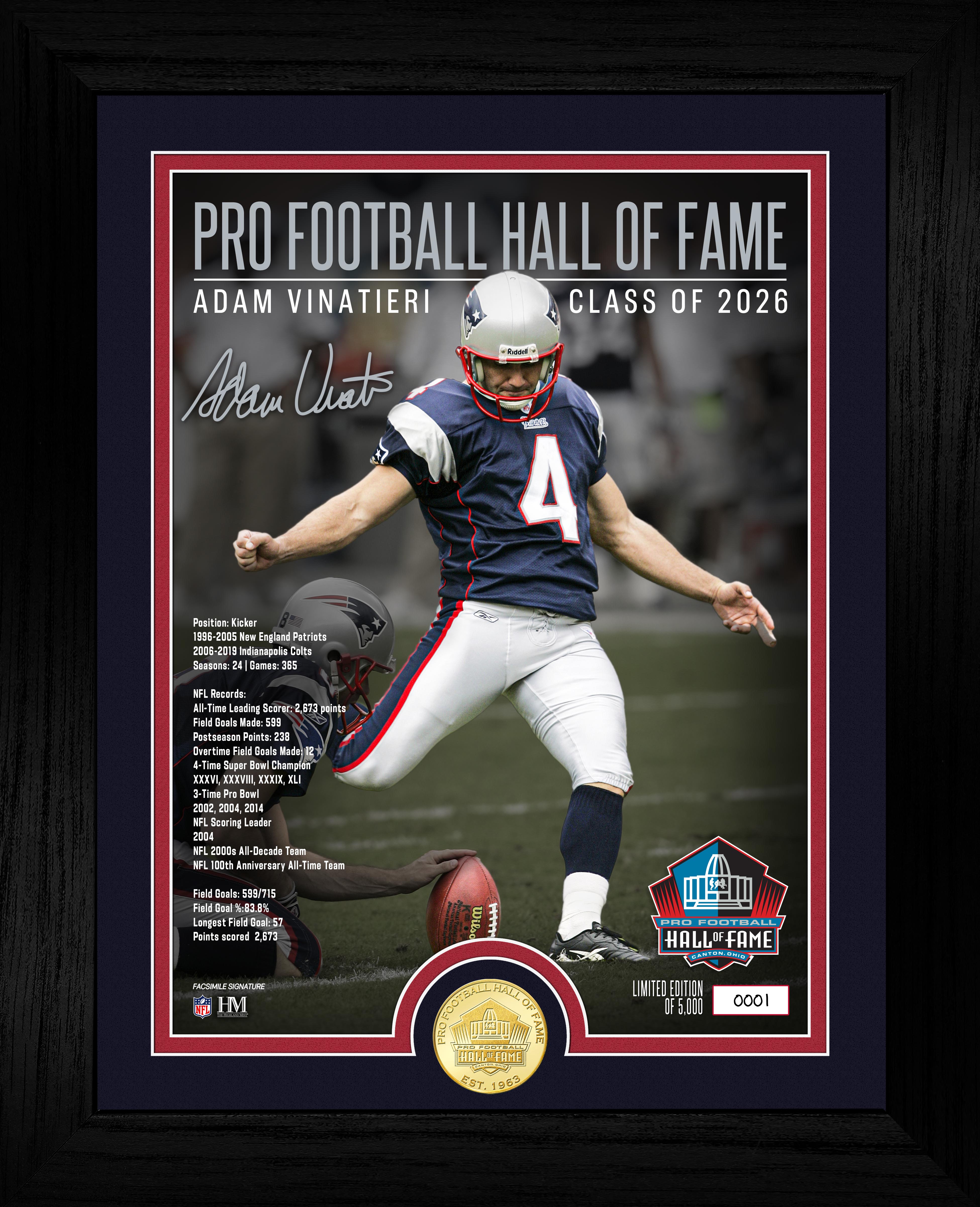 Adam Vinatieri Patriots 2026 NFL Hall of Fame Induction Bronze Coin Photo Mint