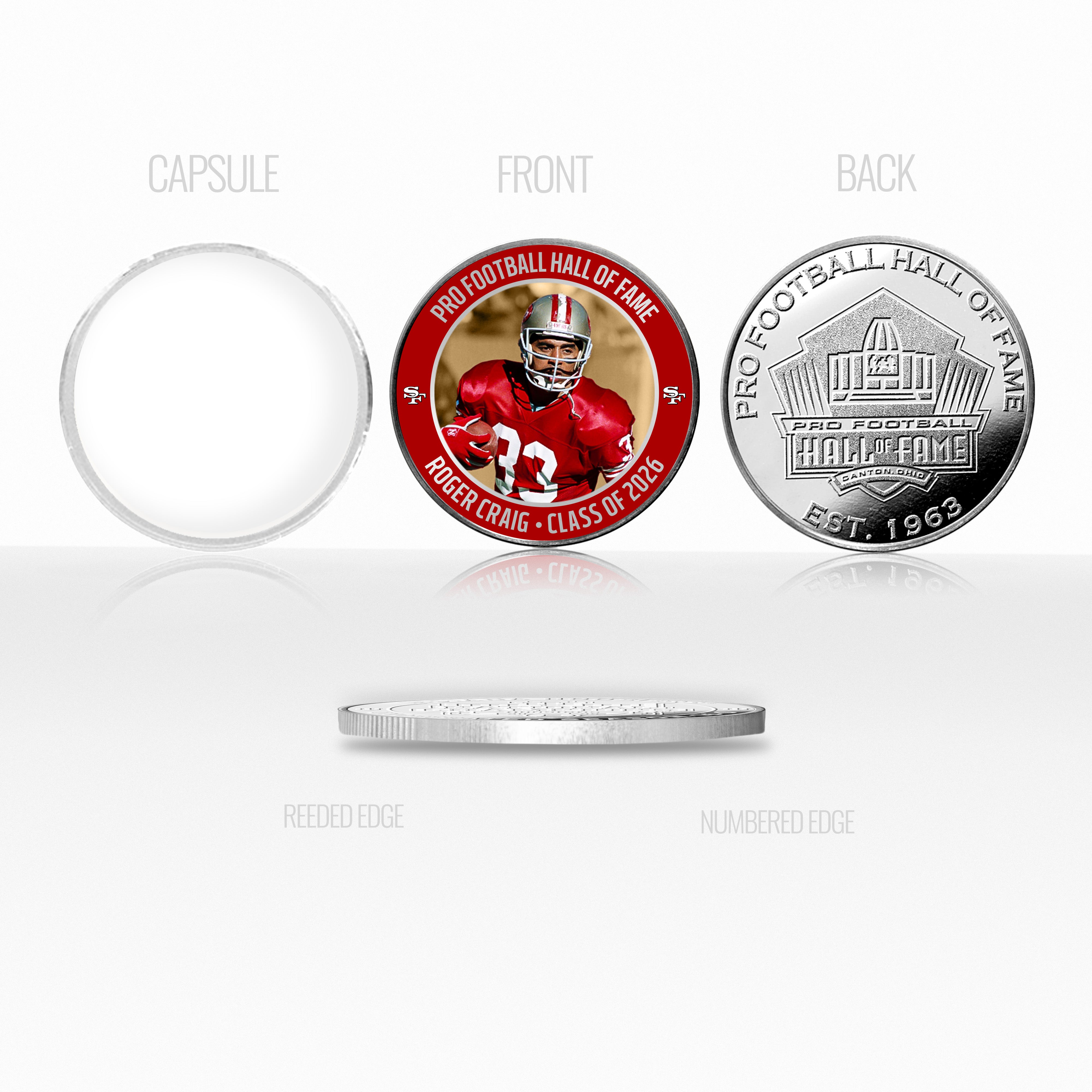 Roger Craig 2026 NFL Hall of Fame Induction Silver Plated Coin