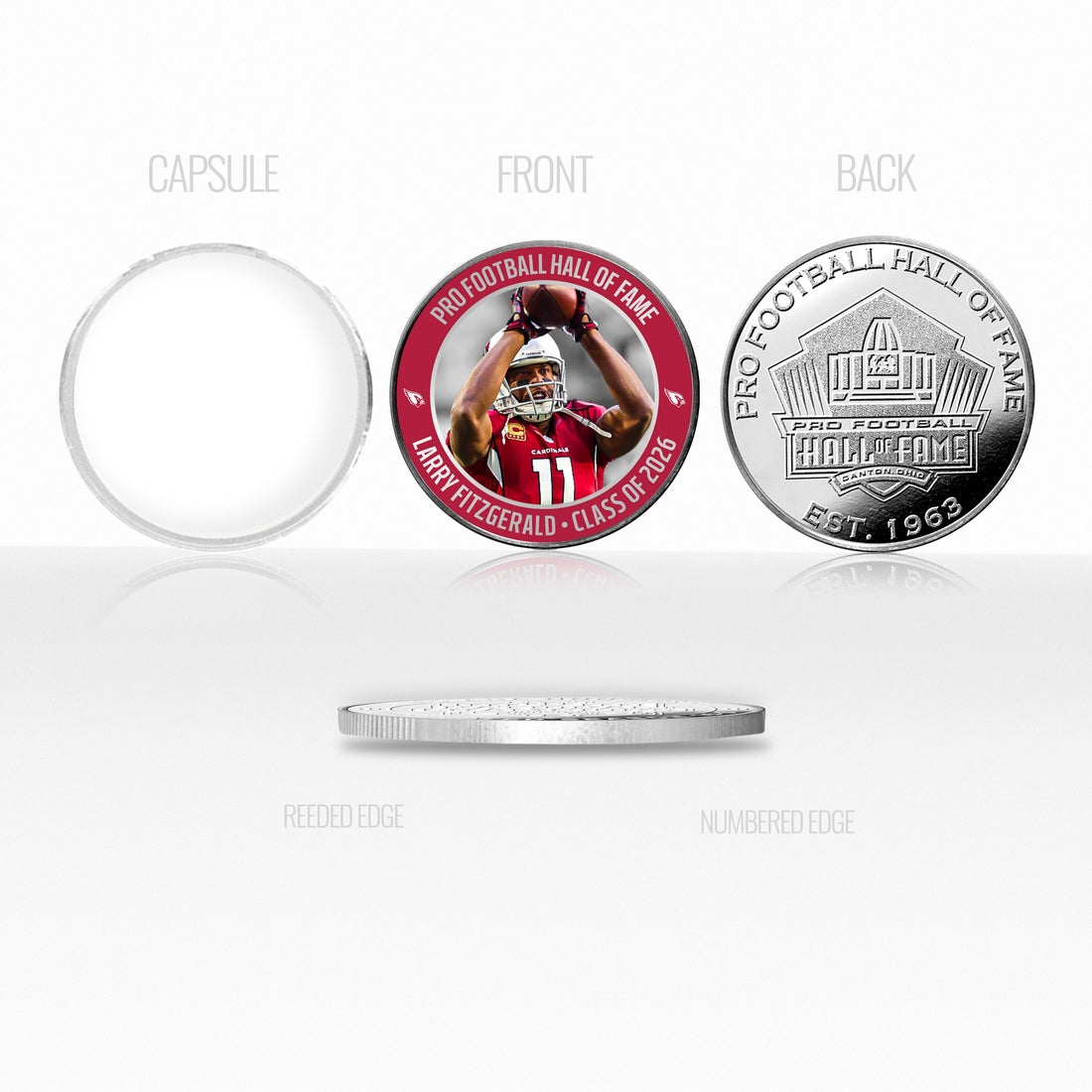 Larry Fitzgerald 2026 NFL Hall of Fame Induction Silver Plated Coin