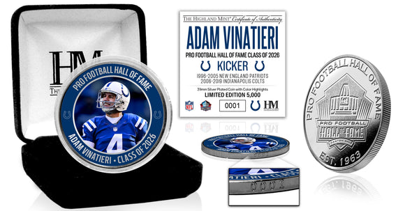 Adam Vinatieri Colts 2026 NFL Hall of Fame Induction Silver Plated Coin