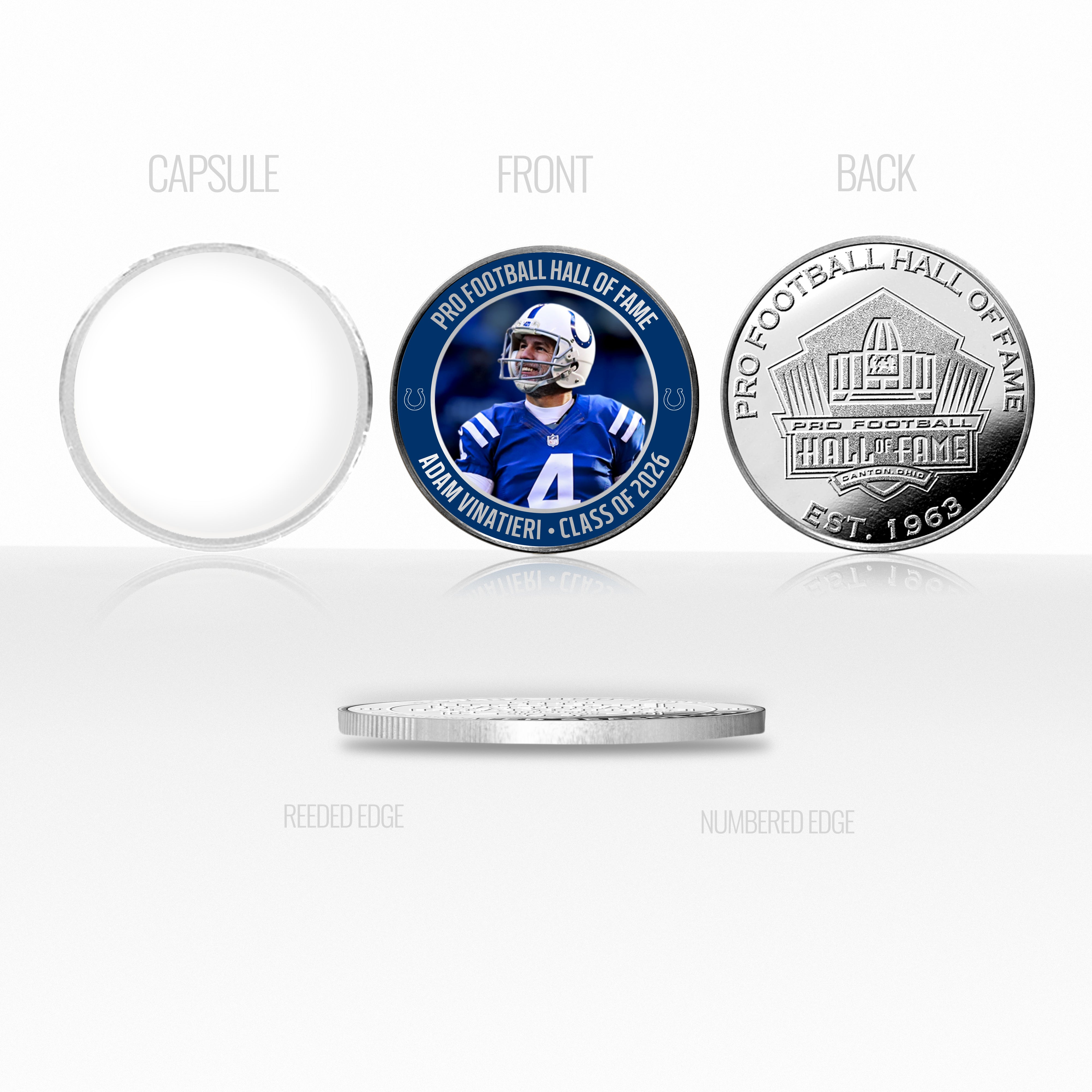 Adam Vinatieri Colts 2026 NFL Hall of Fame Induction Silver Plated Coin