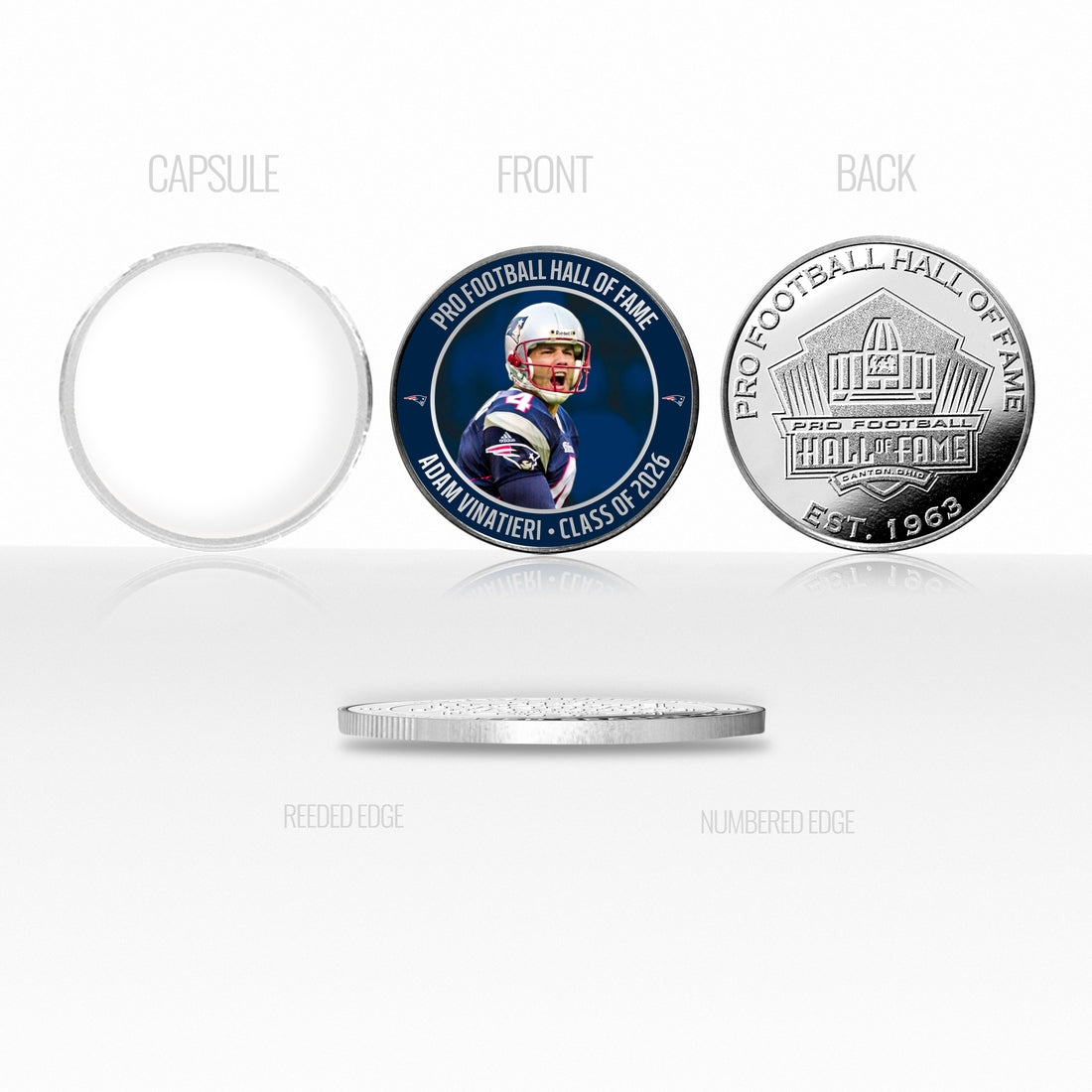 Adam Vinatieri Patriots 2026 NFL Hall of Fame Induction Silver Plated Coin