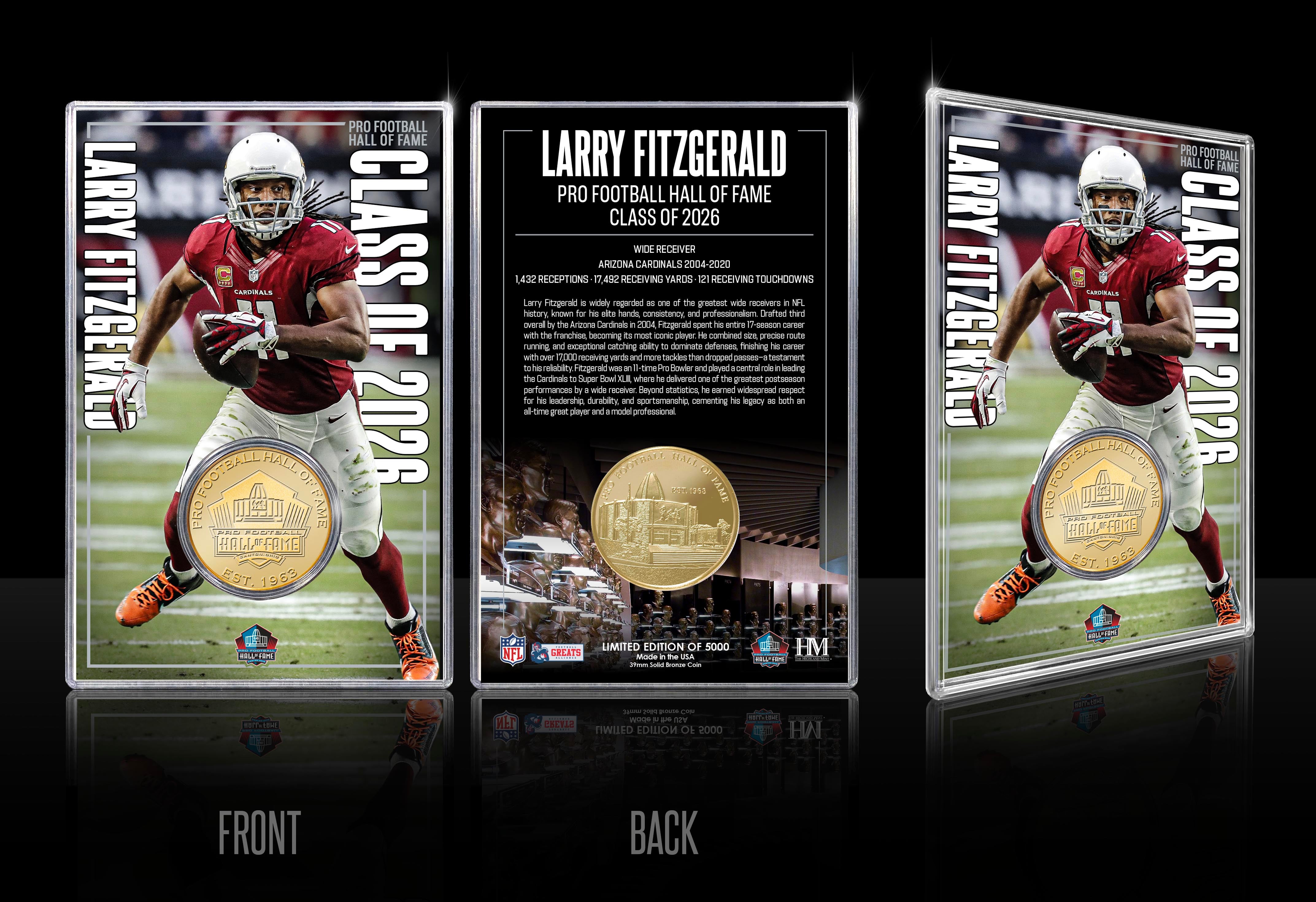 Larry Fitzgerald 2026 NFL Hall of Fame Induction Bronze Coin Card