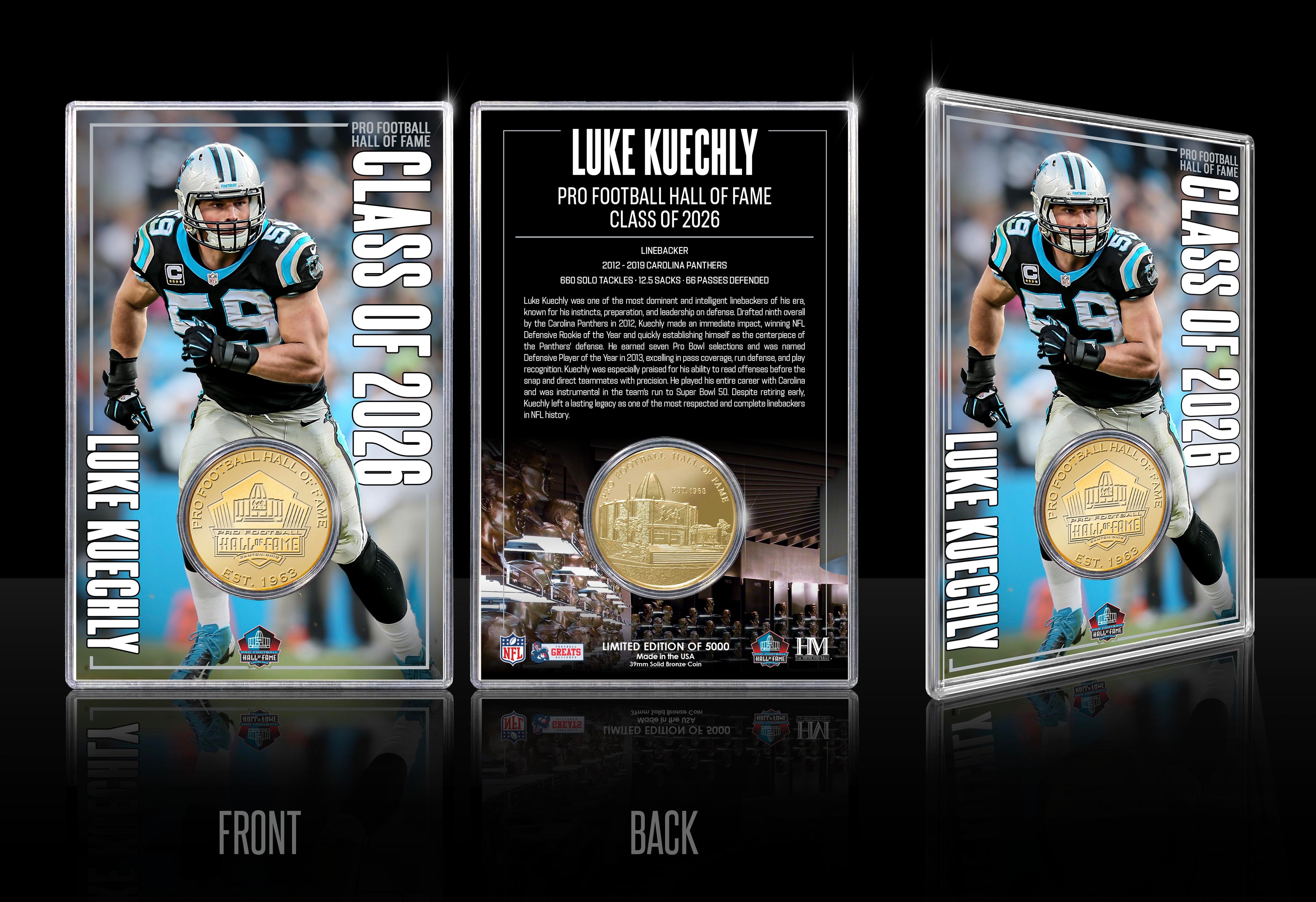 Luke Kuechly 2026 NFL Hall of Fame Induction Bronze Coin Card