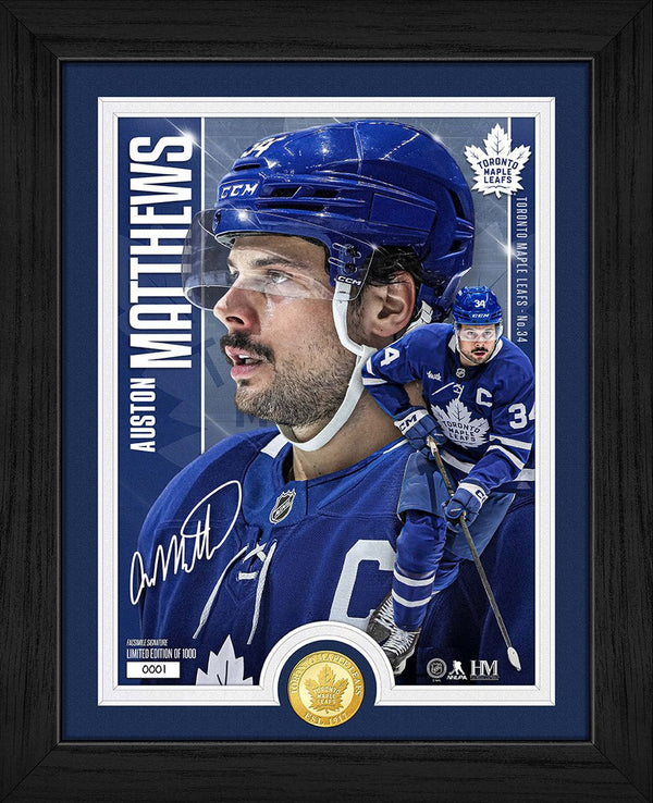 Auston Matthews Toronto Maple Leafs Bronze Coin Artist Proof Photo Mint