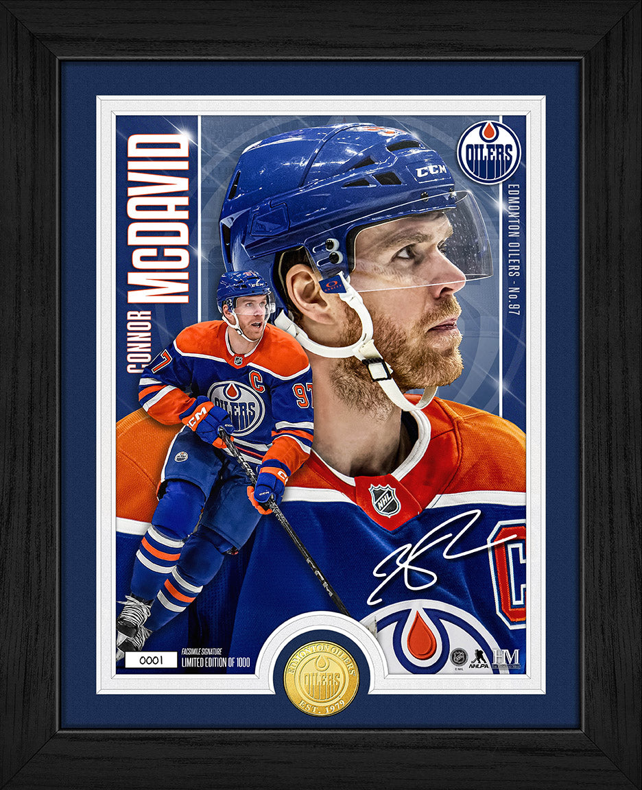 Connor McDavid Edmonton Oilers Bronze Coin Artist Proof Photo Mint