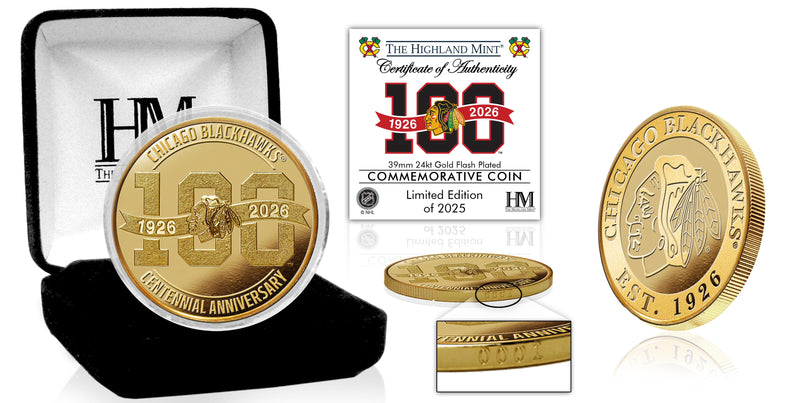 Chicago Blackhawks 100th Anniversary Gold Coin 