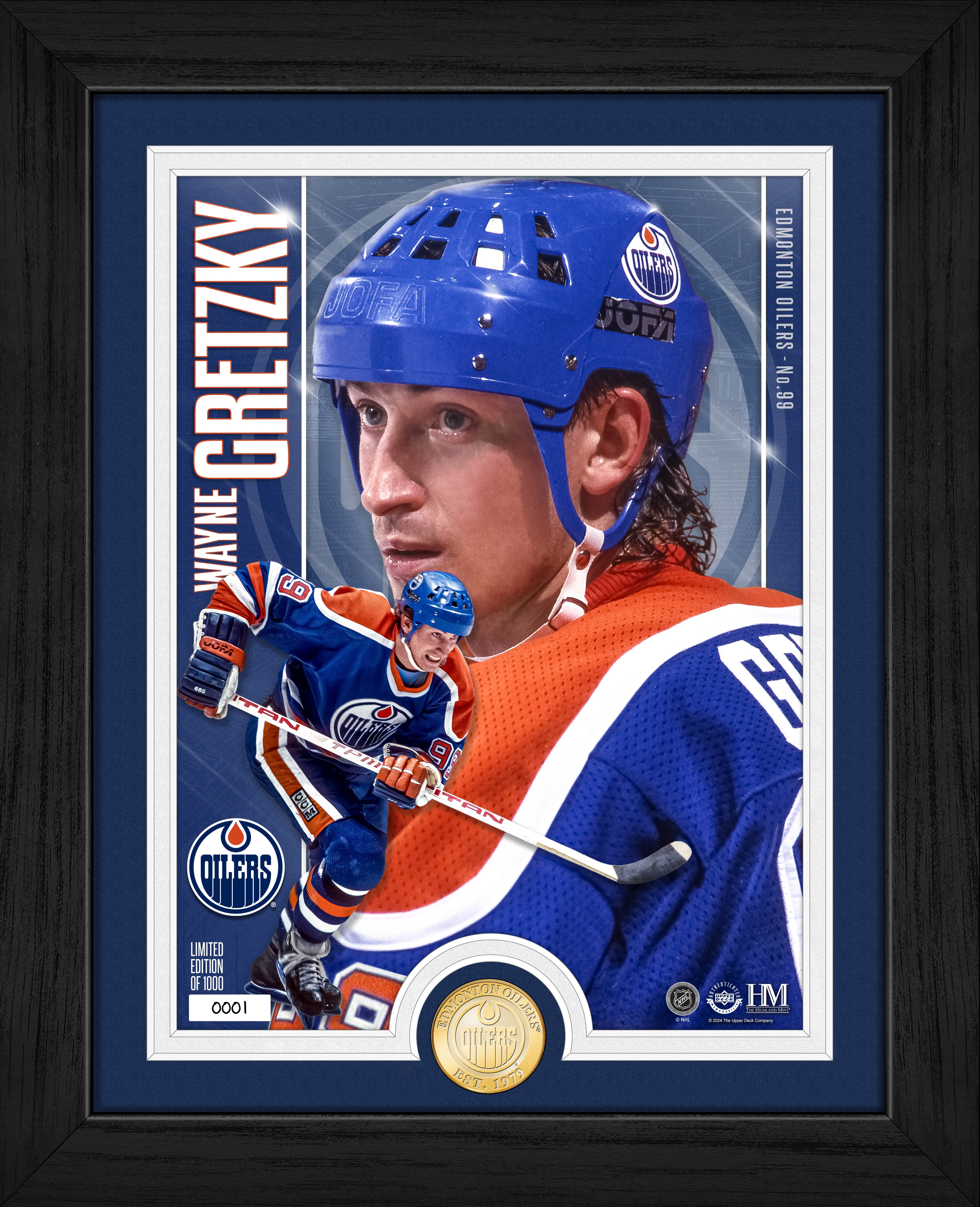 Wayne Gretzky Edmonton Oilers Bronze Coin Artist Proof Photo Mint